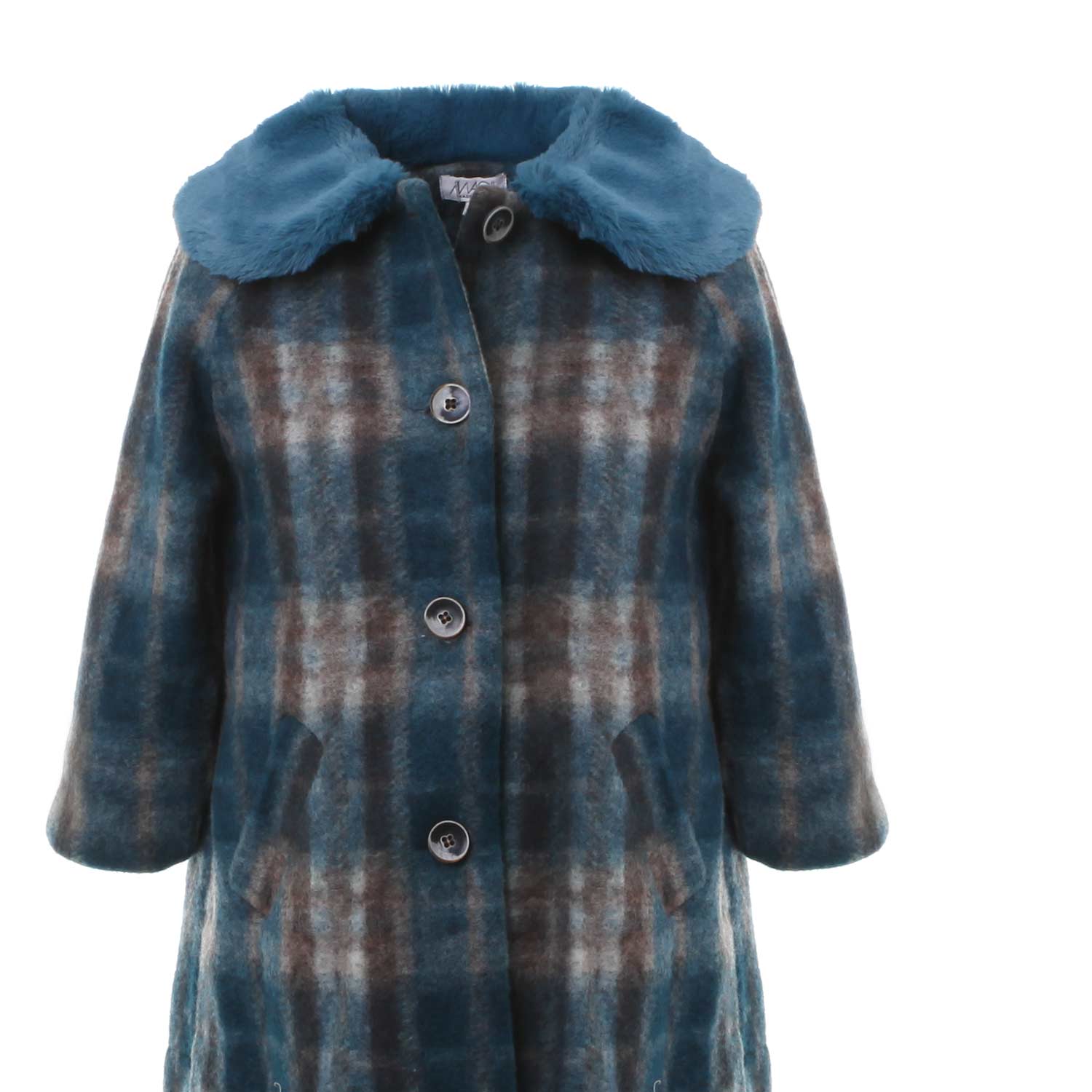 CAPPOTTO TARTAN OTTANIO E GRIGIO BAMBINA - annameglio.com abbigliamento moda