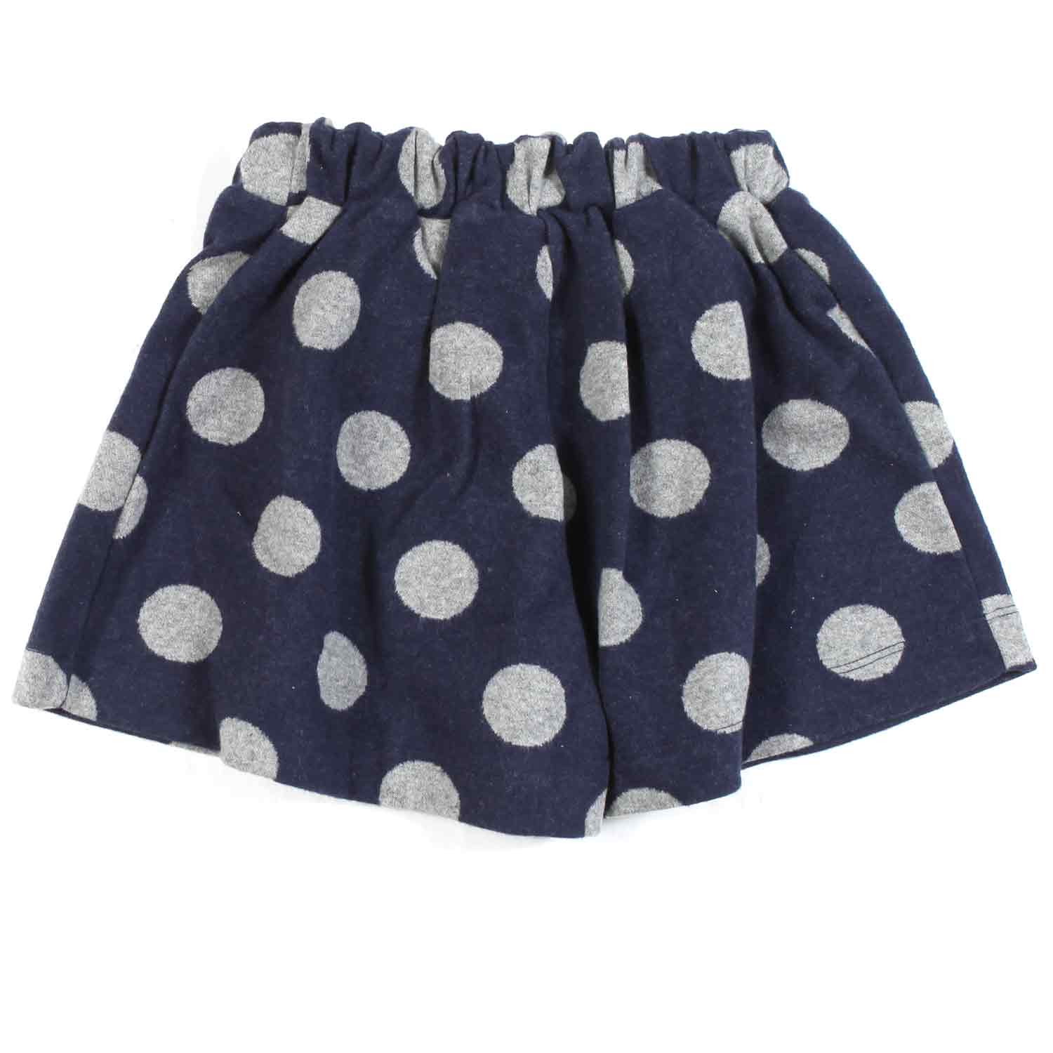 SHORTS BLU CON POIS GRIGIO CHIARO BAMBINA - annameglio.com abbigliamento moda