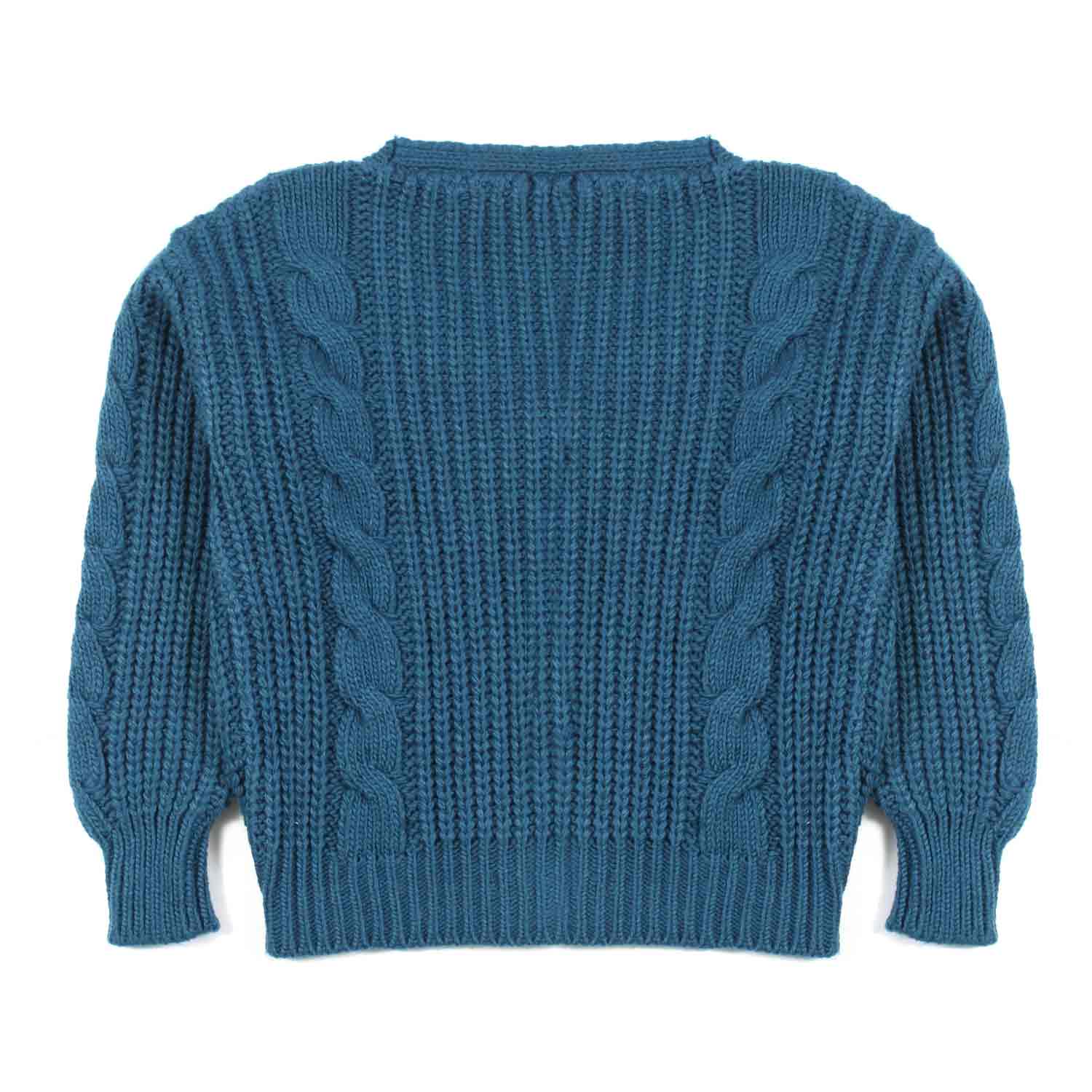 CARDIGAN BLU PETROLIO BAMBINA E TEEN - annameglio.com abbigliamento moda