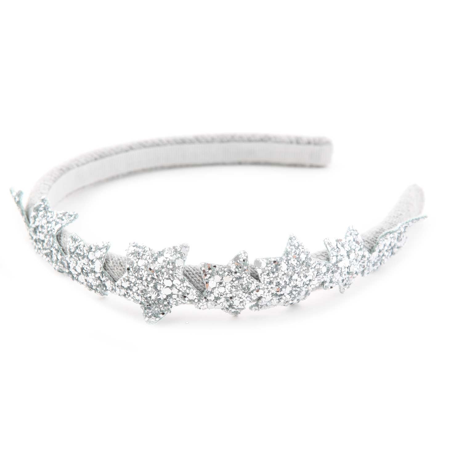 CERCHIETTO GRIGIO CHIARO CON STELLE STRASS SILVER - annameglio.com abbigliamento moda