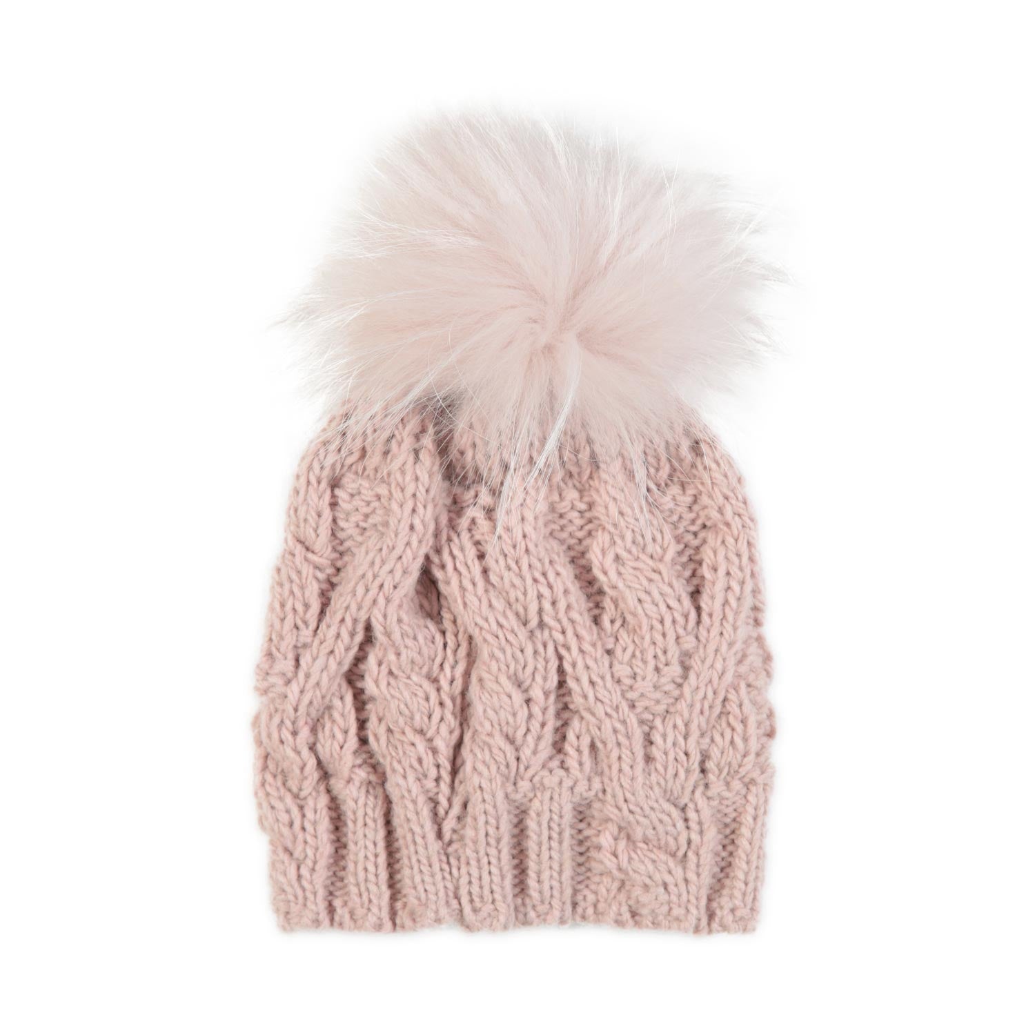 CAPPELLO ROSA ANTICO CON MAXI POMPON BAMBINA - annameglio.com abbigliamento moda