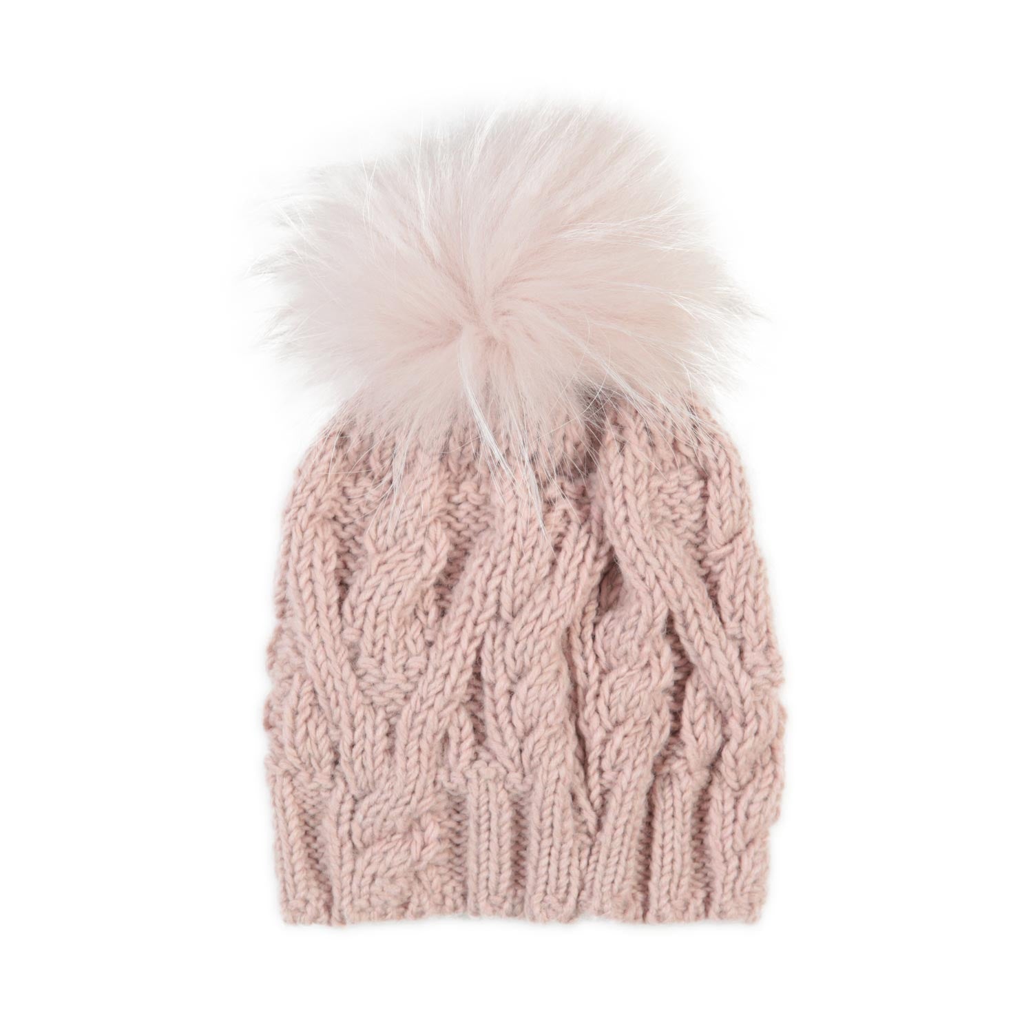 CAPPELLO ROSA ANTICO CON MAXI POMPON BAMBINA - annameglio.com abbigliamento moda