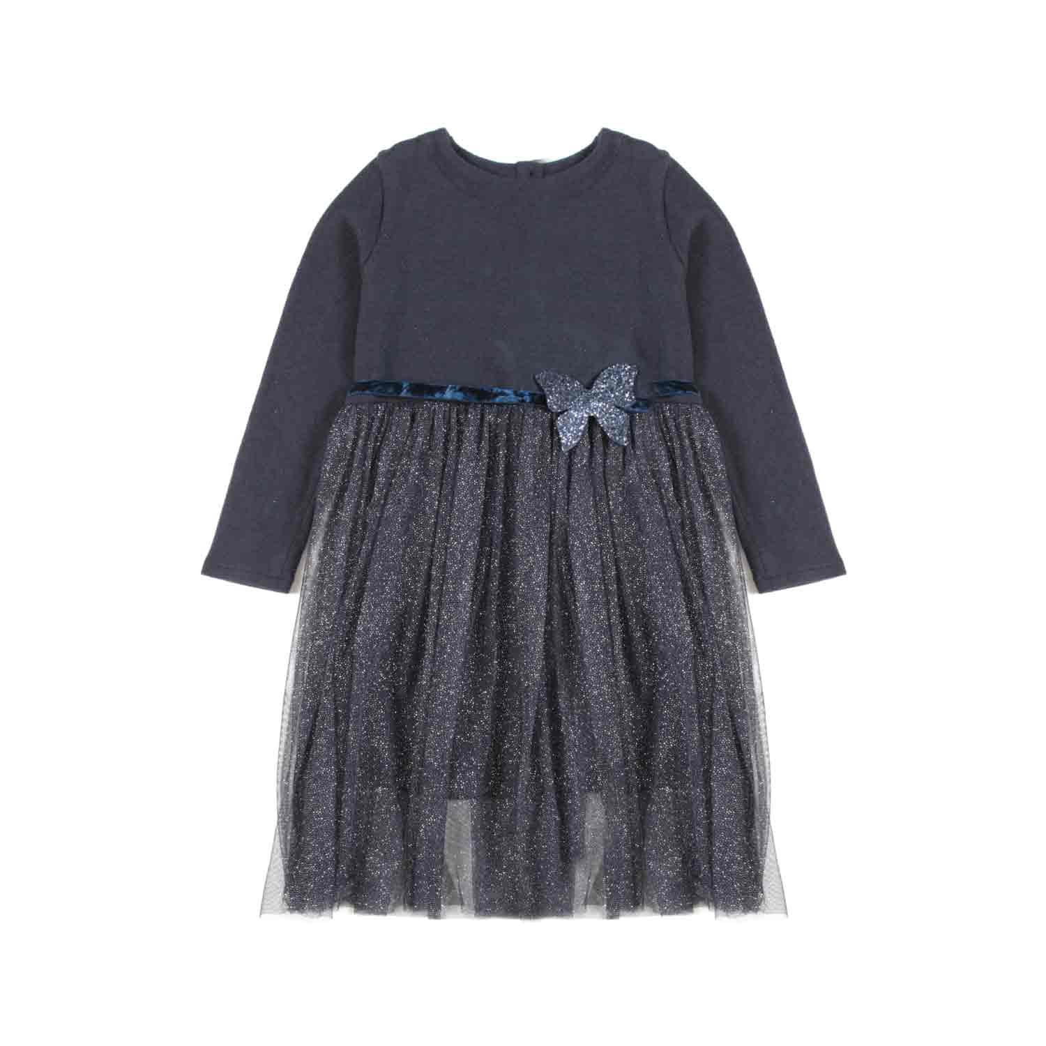 ABITO BLU E GLITTER ORO BAMBINA - annameglio.com abbigliamento moda