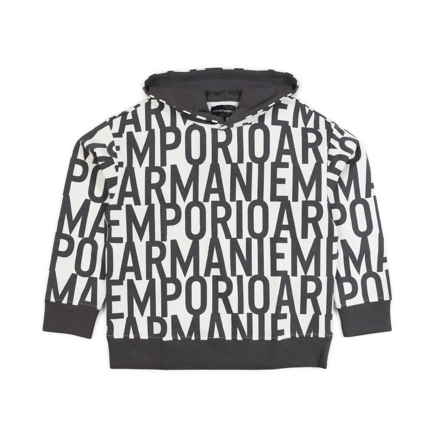 FELPA HOODIE BIANCA E ANTRACITE CON LOGHI - annameglio.com abbigliamento moda