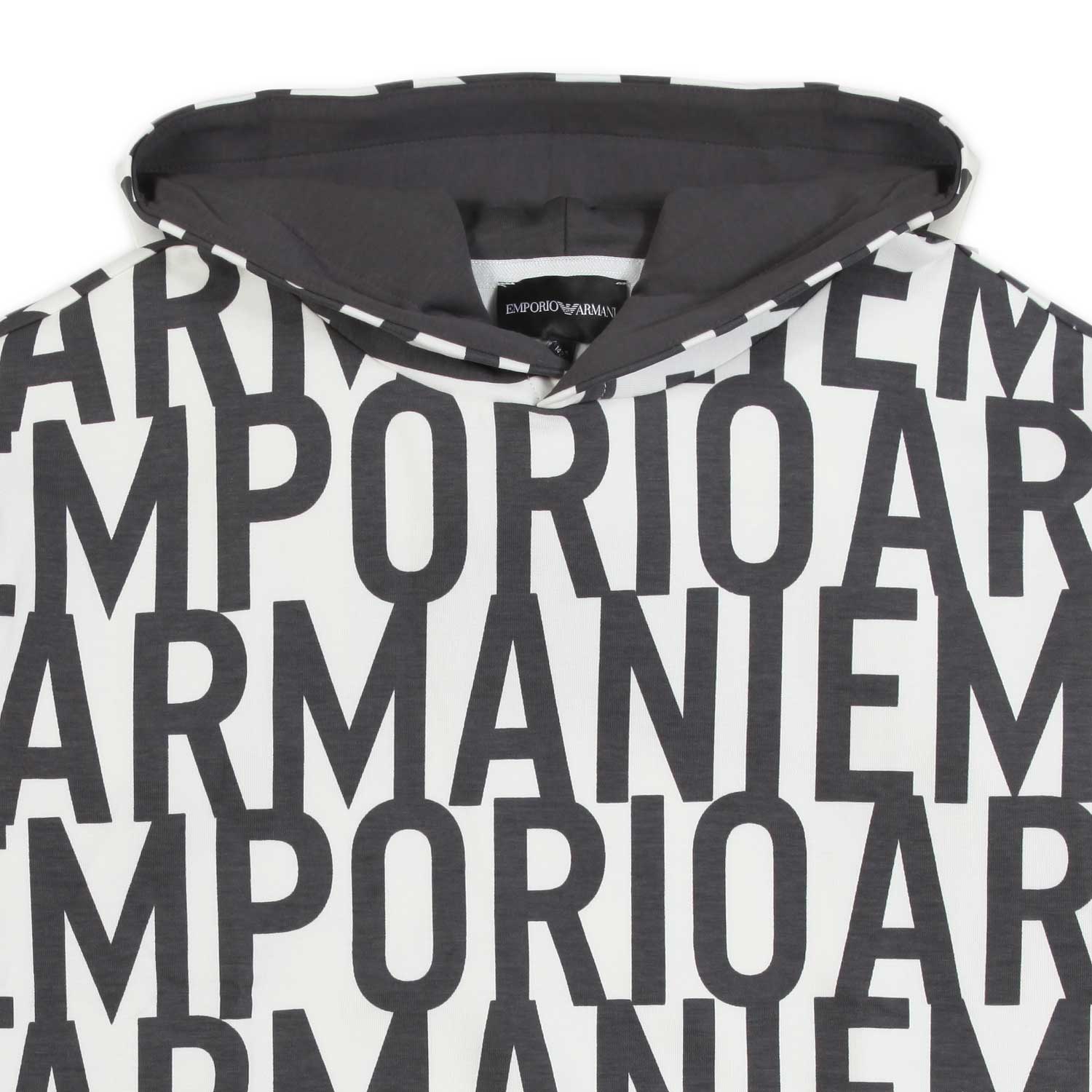 FELPA HOODIE BIANCA E ANTRACITE CON LOGHI - annameglio.com abbigliamento moda