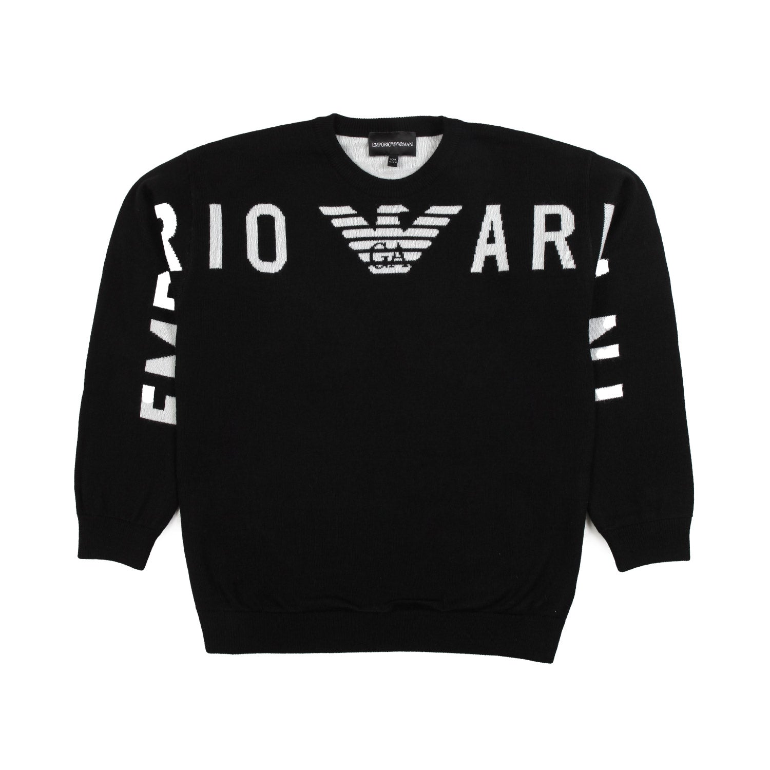 MAGLIONE NERO CON MAXI LOGO BIANCO - annameglio.com abbigliamento moda