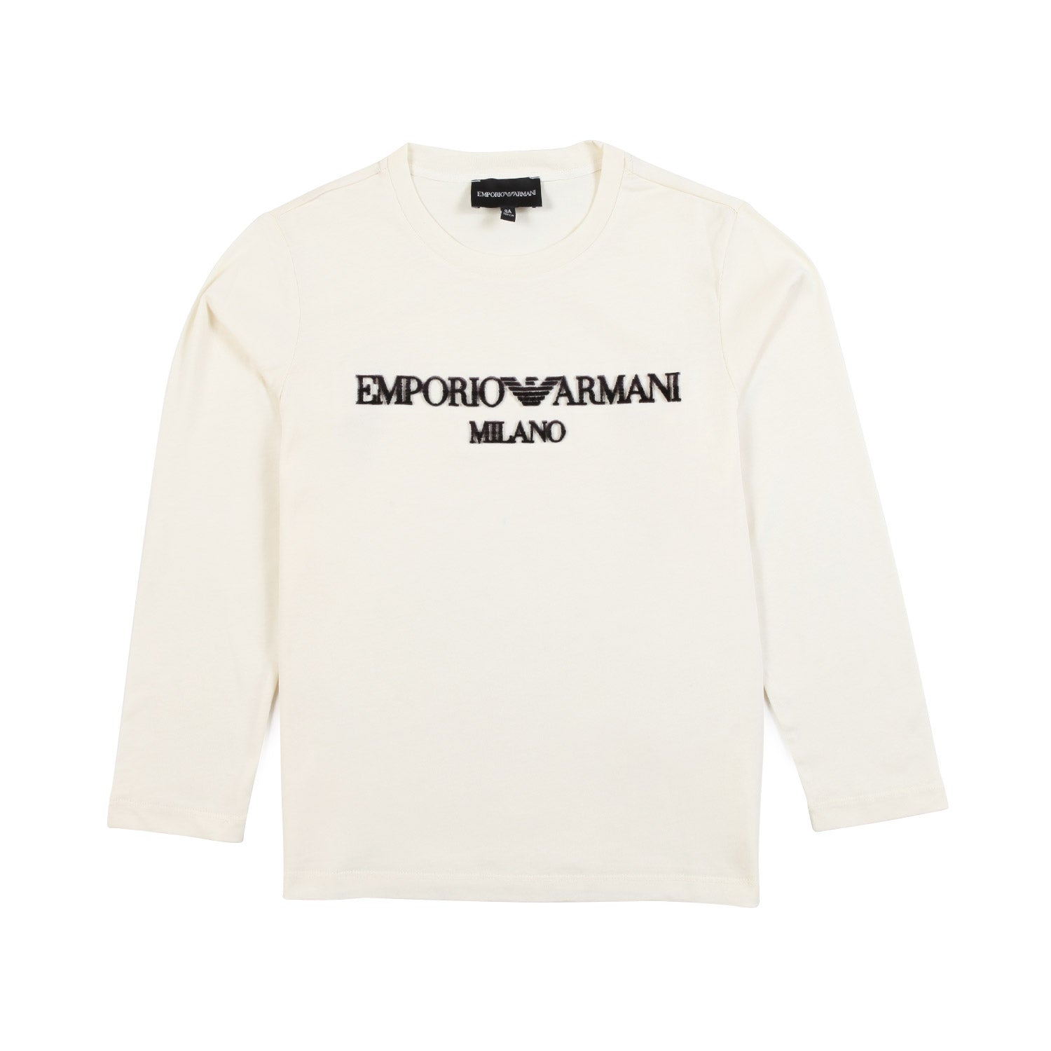 T-SHIRT PIMA MANICA LUNGA BIANCA CON LOGO NERO - annameglio.com abbigliamento moda