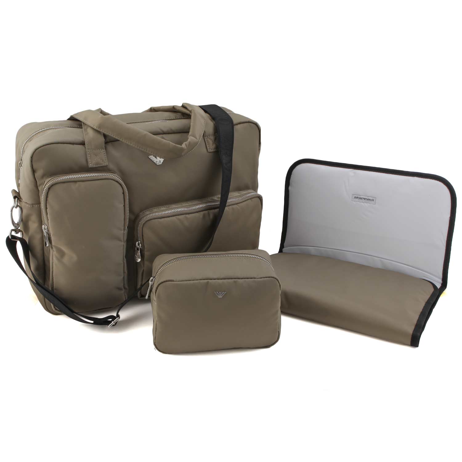 BORSA FASCIATOIO VERDE KHAKI CON BEAUTY CASE - annameglio.com abbigliamento moda