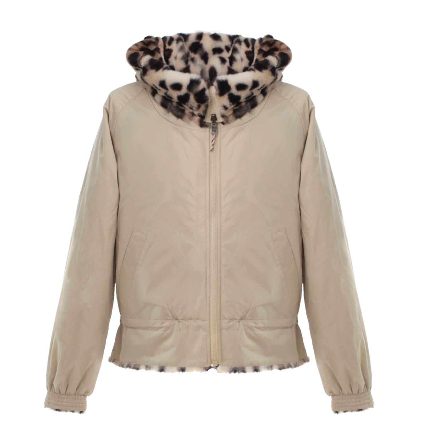 GIUBBINO REVERSIBILE BEIGE E LEOPARDATO - annameglio.com abbigliamento moda