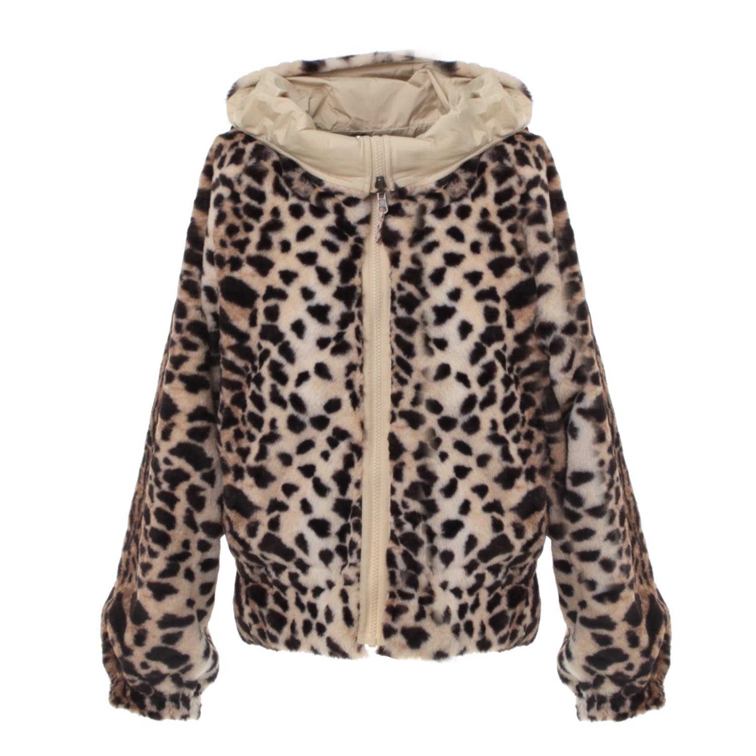 GIUBBINO REVERSIBILE BEIGE E LEOPARDATO - annameglio.com abbigliamento moda