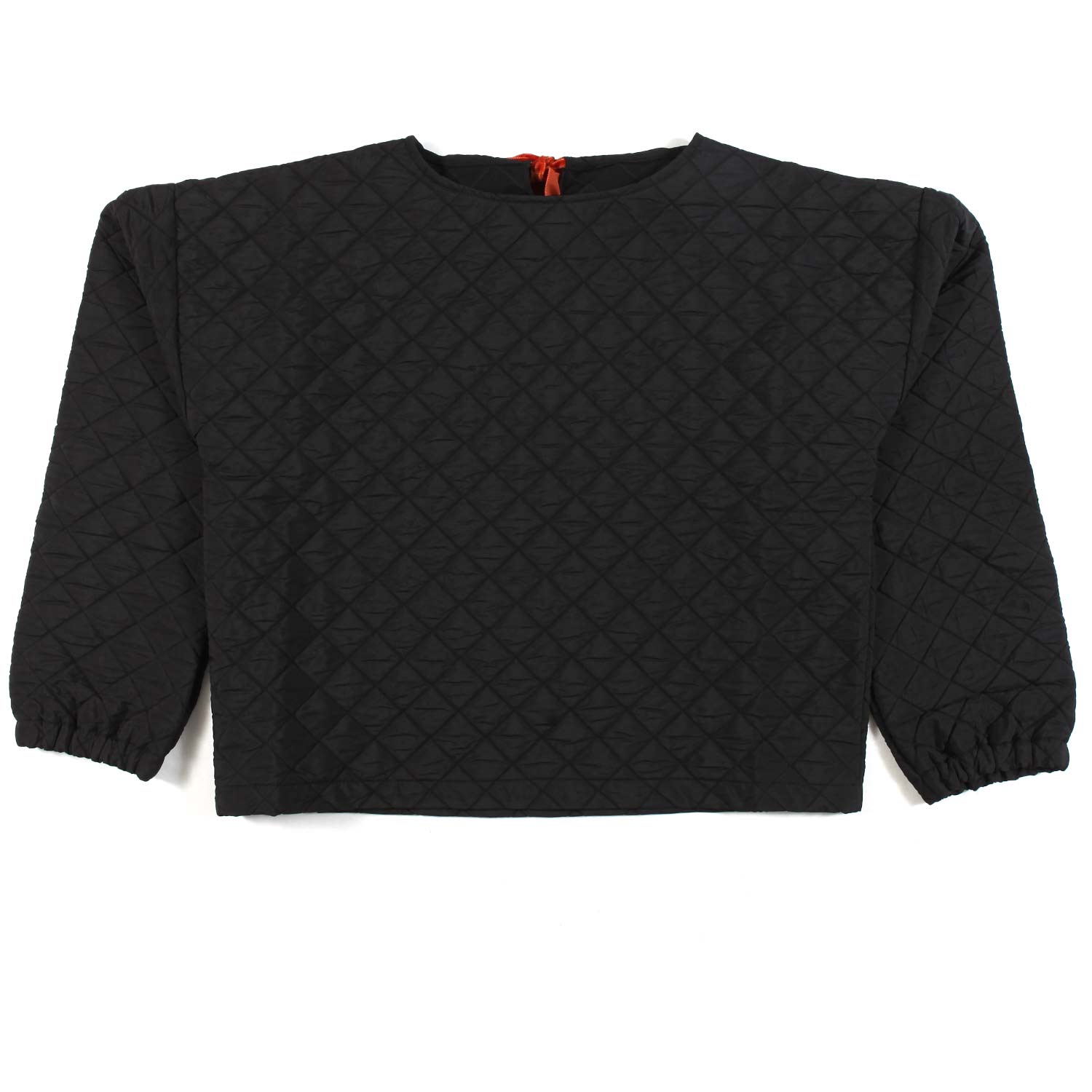 MAGLIA CROPPED NERA TRAPUNTATA BAMBINA E TEEN - annameglio.com abbigliamento moda