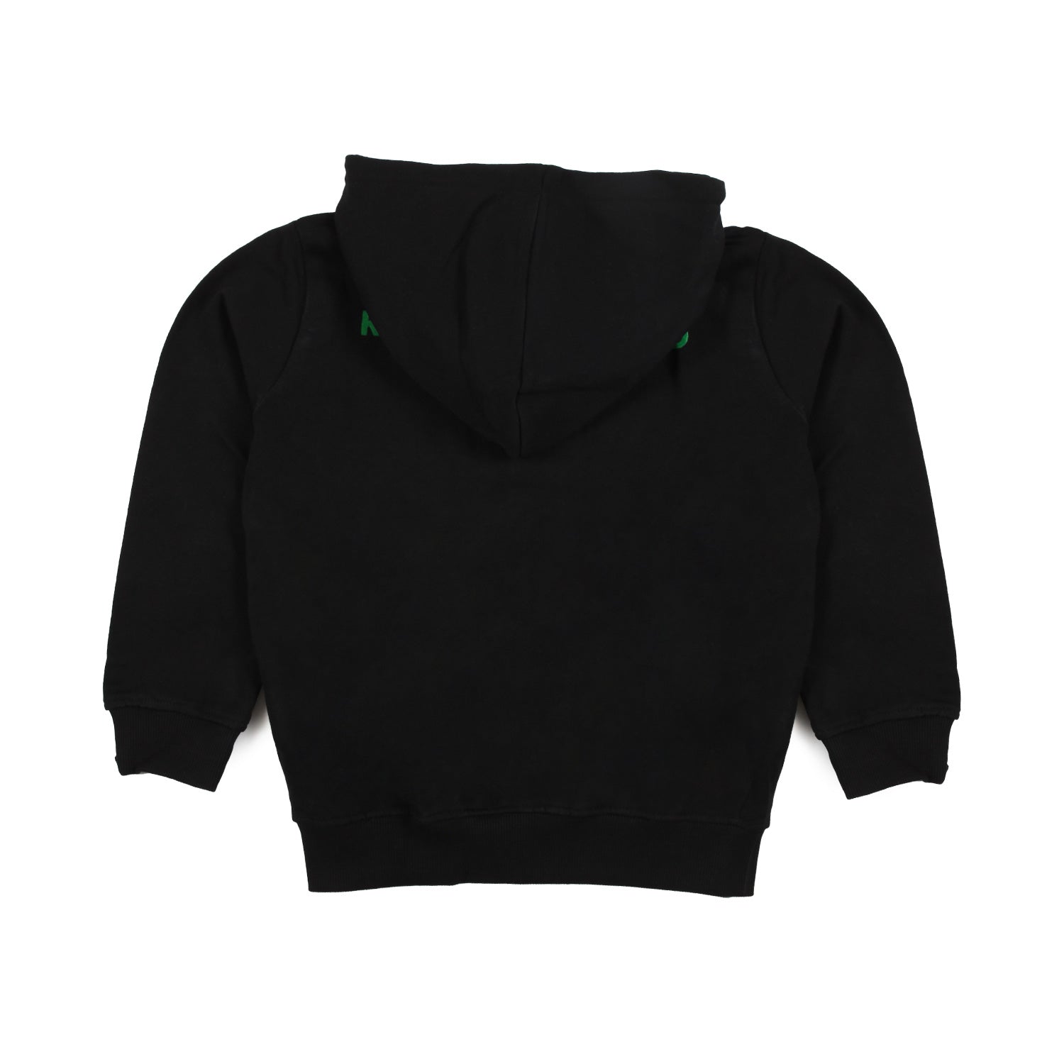 FELPA NERA CON CAPPUCCIO E LOGO VERDE - annameglio.com abbigliamento moda