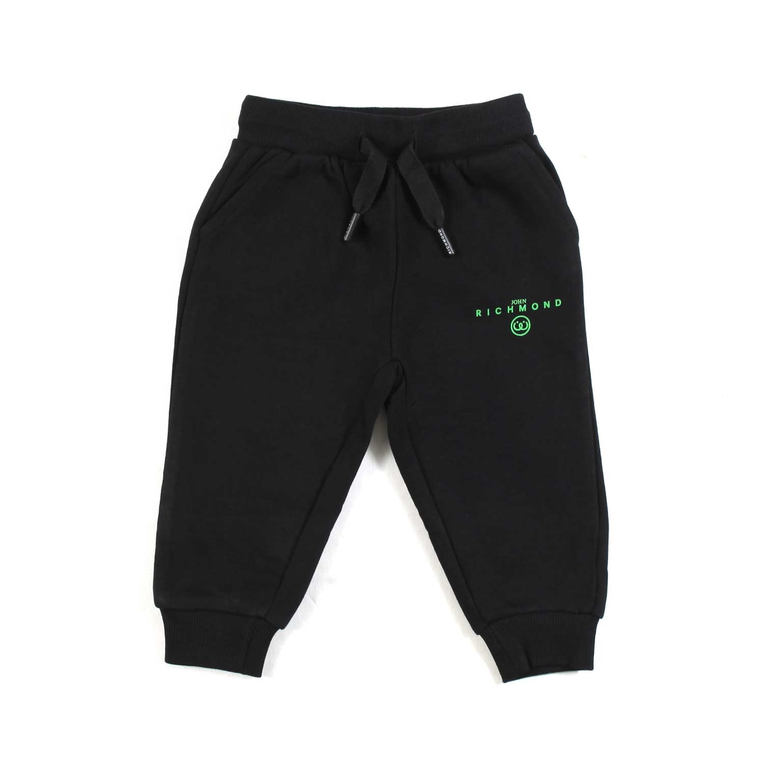 PANTALONE FELPA NERO CON LOGO VERDE BIMBO - annameglio.com abbigliamento moda