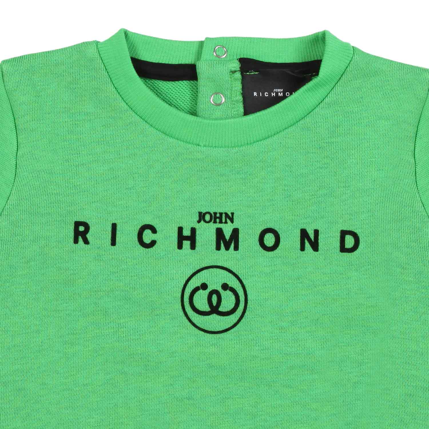 FELPA VERDE CHIARO CON LOGO NERO BIMBO - annameglio.com abbigliamento moda