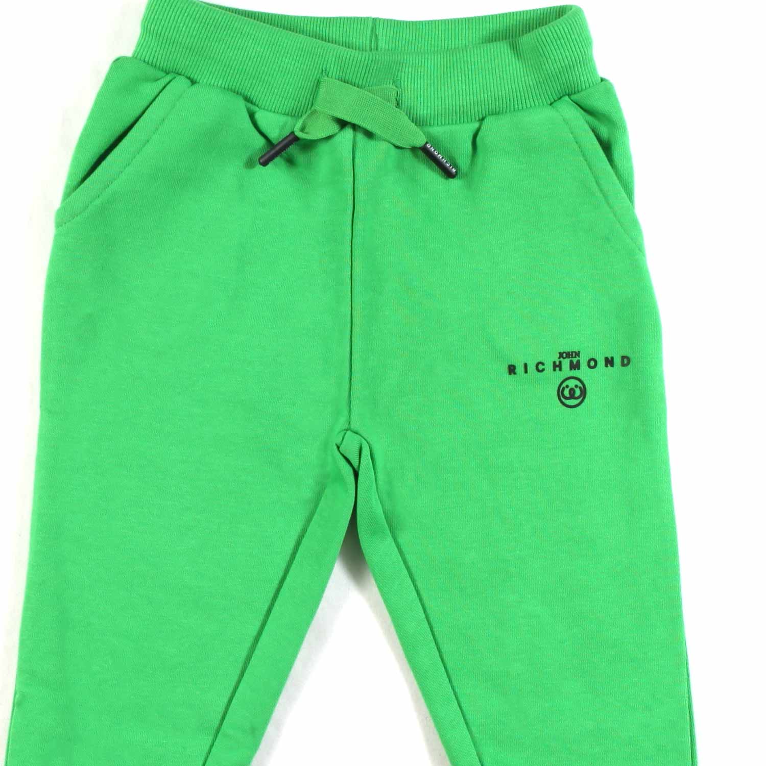 PANTALONE FELPA VERDE CON LOGO NERO BIMBO - annameglio.com abbigliamento moda