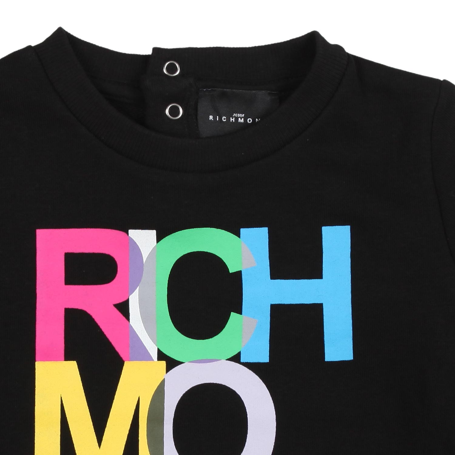 FELPA NERA CON LOGO MULTICOLOR BIMBO - annameglio.com abbigliamento moda