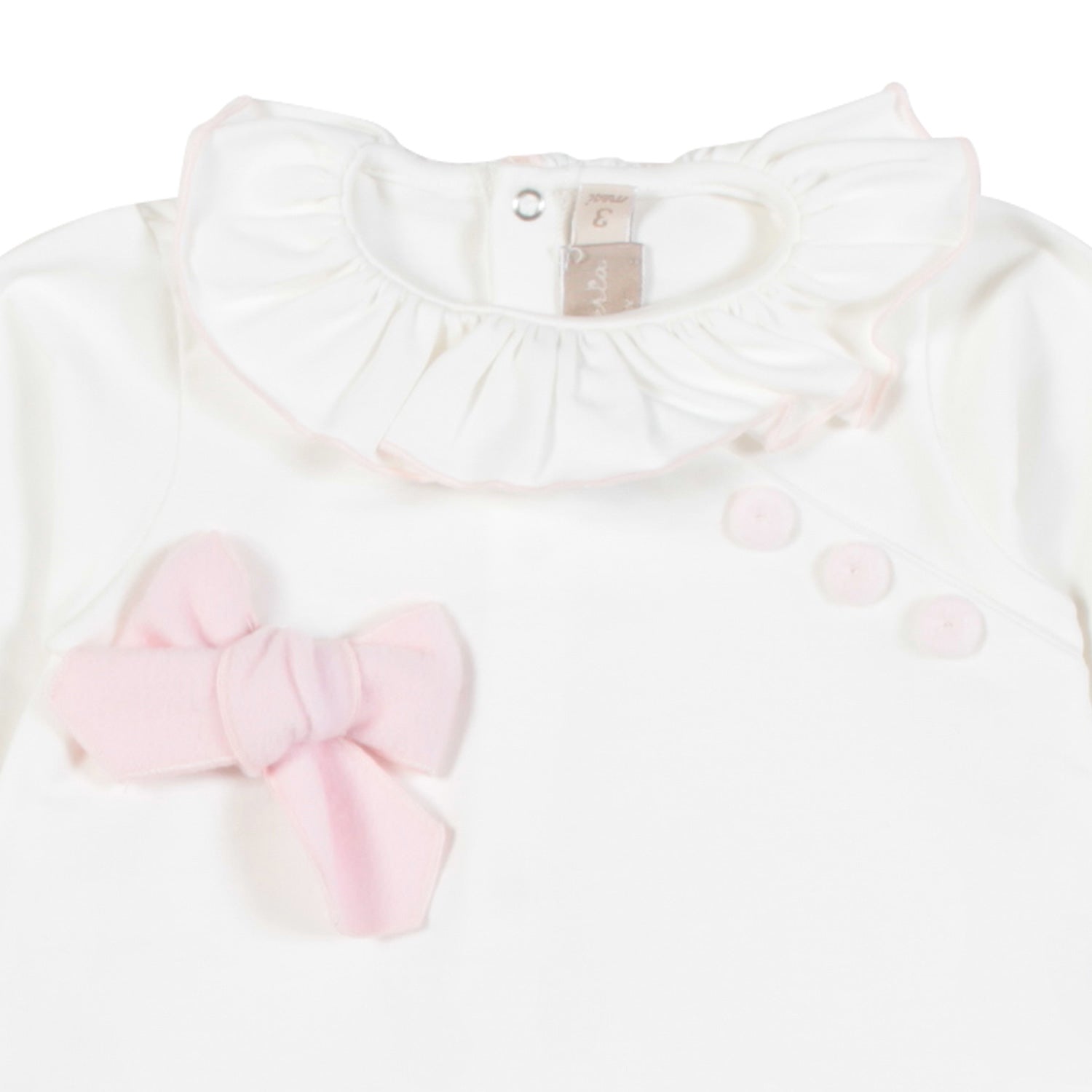 TUTINA BIANCA CON DETTAGLI ROSA NEONATA - annameglio.com abbigliamento moda