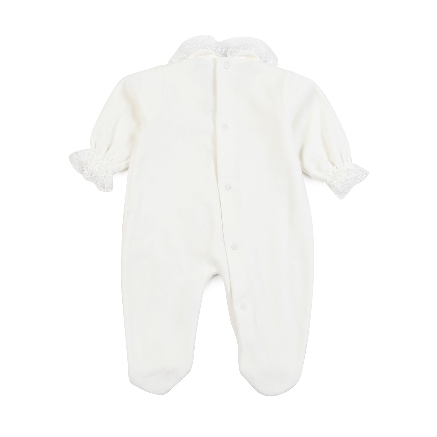 TUTINA BIANCO CALDO CON COLLETTO IN PIZZO NEONATA - annameglio.com abbigliamento moda