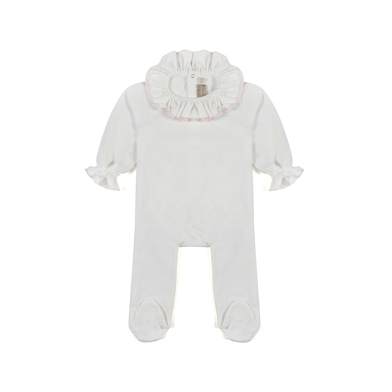 TUTINA BIANCA CON COLLO ARRICCIATO NEONATA - annameglio.com abbigliamento moda