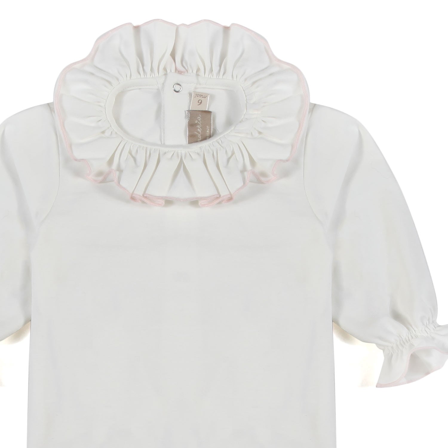 TUTINA BIANCA CON COLLO ARRICCIATO NEONATA - annameglio.com abbigliamento moda