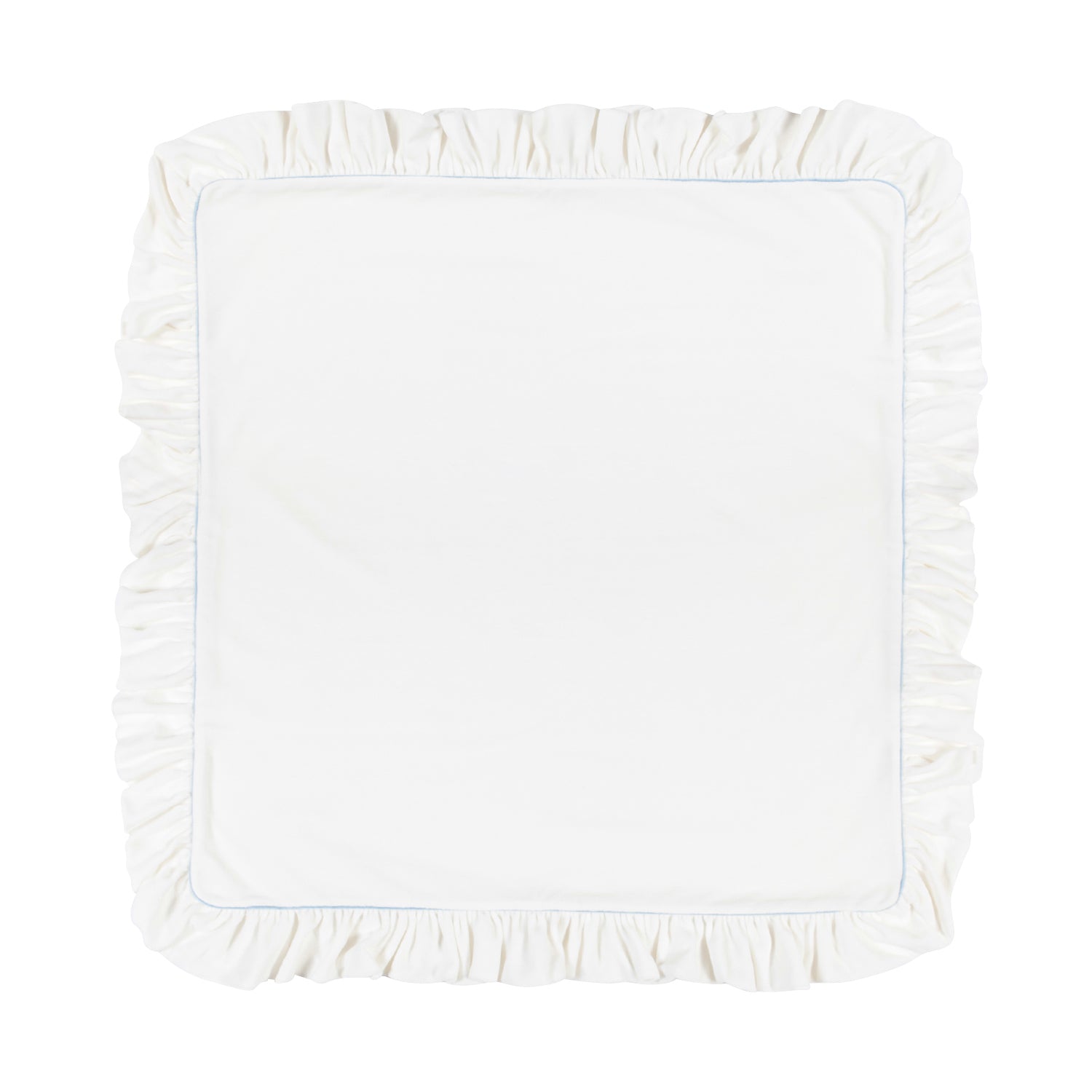 COPERTA BIANCO LATTE CON DETTAGLI CELESTI NEONATO - annameglio.com abbigliamento moda