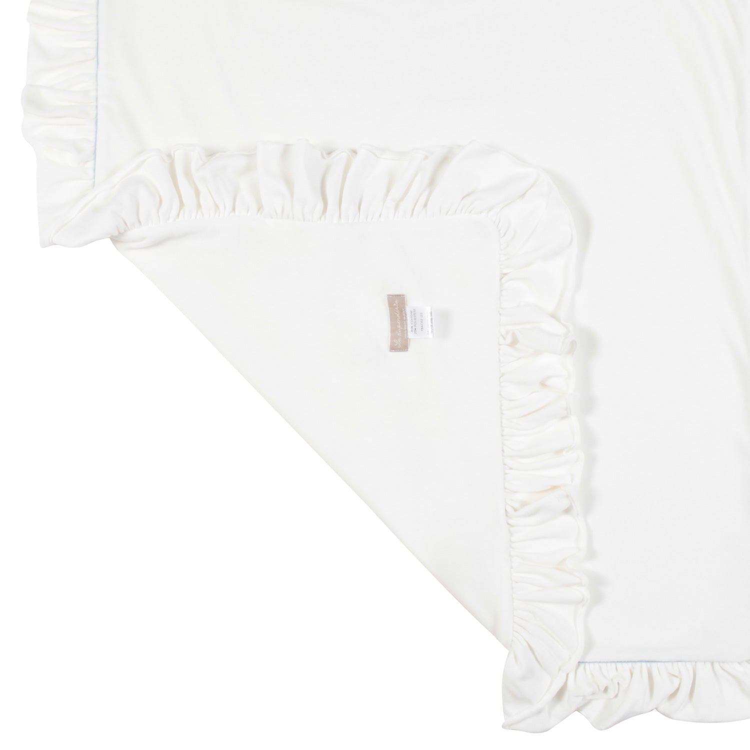 COPERTA BIANCO LATTE CON DETTAGLI CELESTI NEONATO - annameglio.com abbigliamento moda