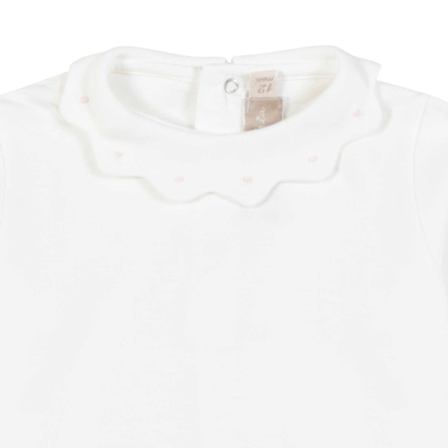 BODY BIANCO LATTE CON RICAMO ROSA NEONATA - annameglio.com abbigliamento moda