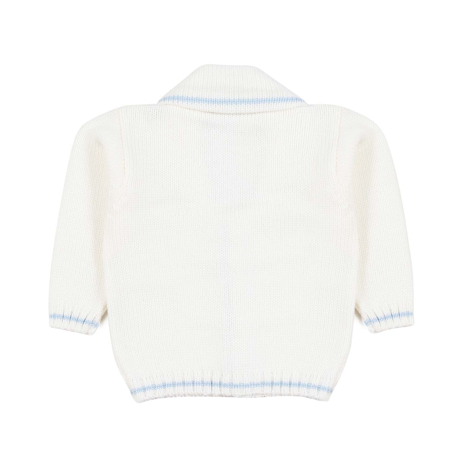 CARDIGAN DI LANA PANNA E CELESTE NEONATO - annameglio.com abbigliamento moda