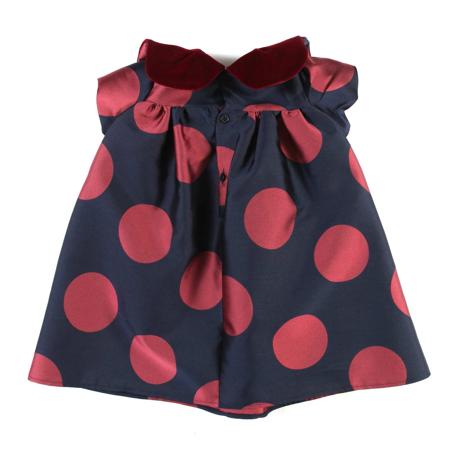 VESTITINO BLU CON POIS BURGUNDY BIMBA - annameglio.com abbigliamento moda