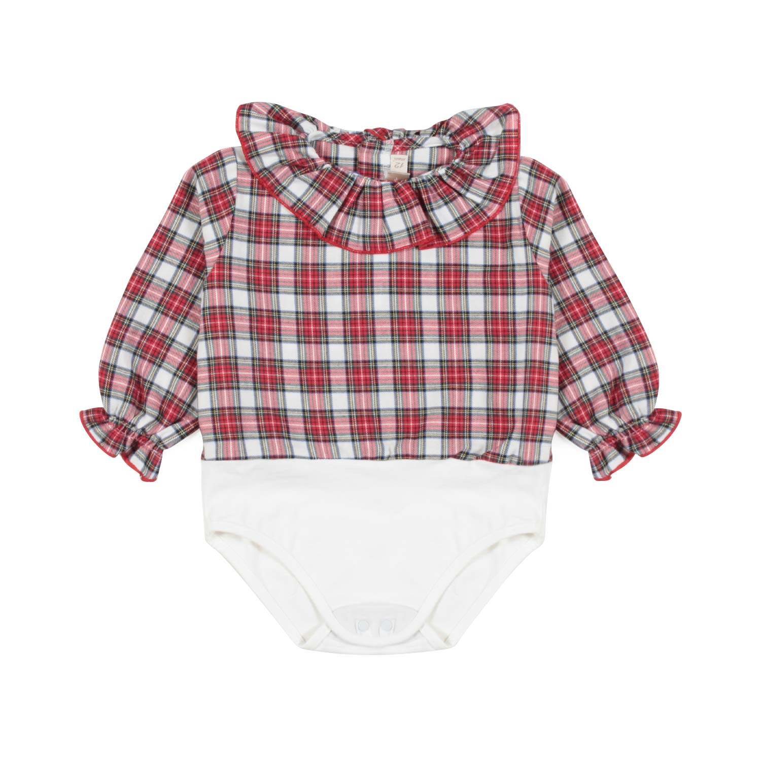 CAMICIA BODY TARTAN ROSSA NEONATA - annameglio.com abbigliamento moda