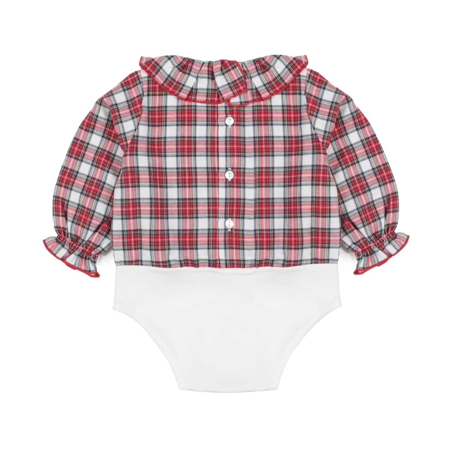 CAMICIA BODY TARTAN ROSSA NEONATA - annameglio.com abbigliamento moda