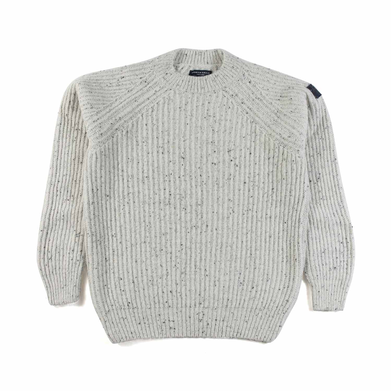 MAGLIONE BIANCO MARSHMALLOW MELANGE - annameglio.com abbigliamento moda