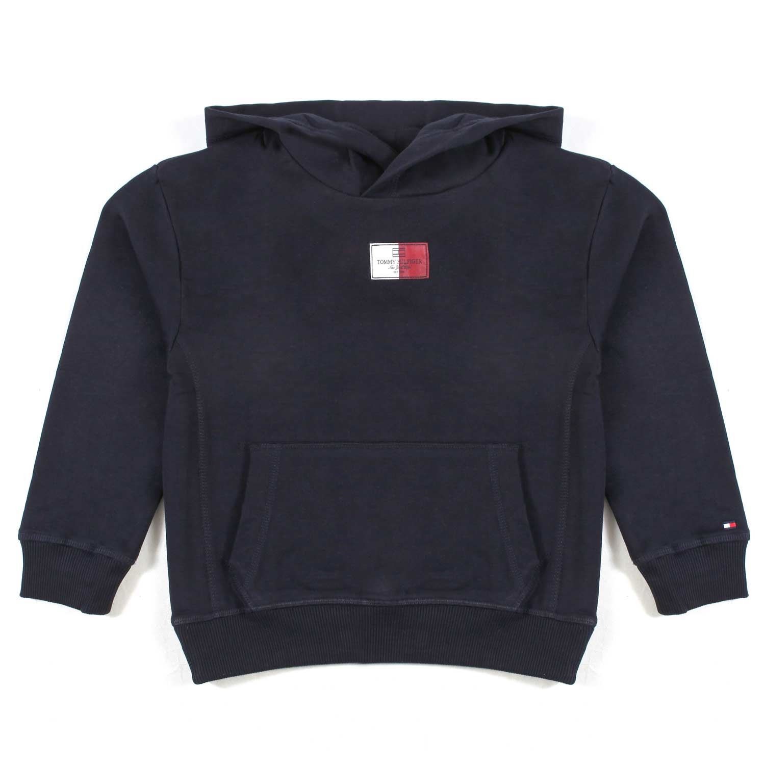 FELPA BLU NAVY CON CAPPUCCIO E PATCH TOMMY - annameglio.com abbigliamento moda