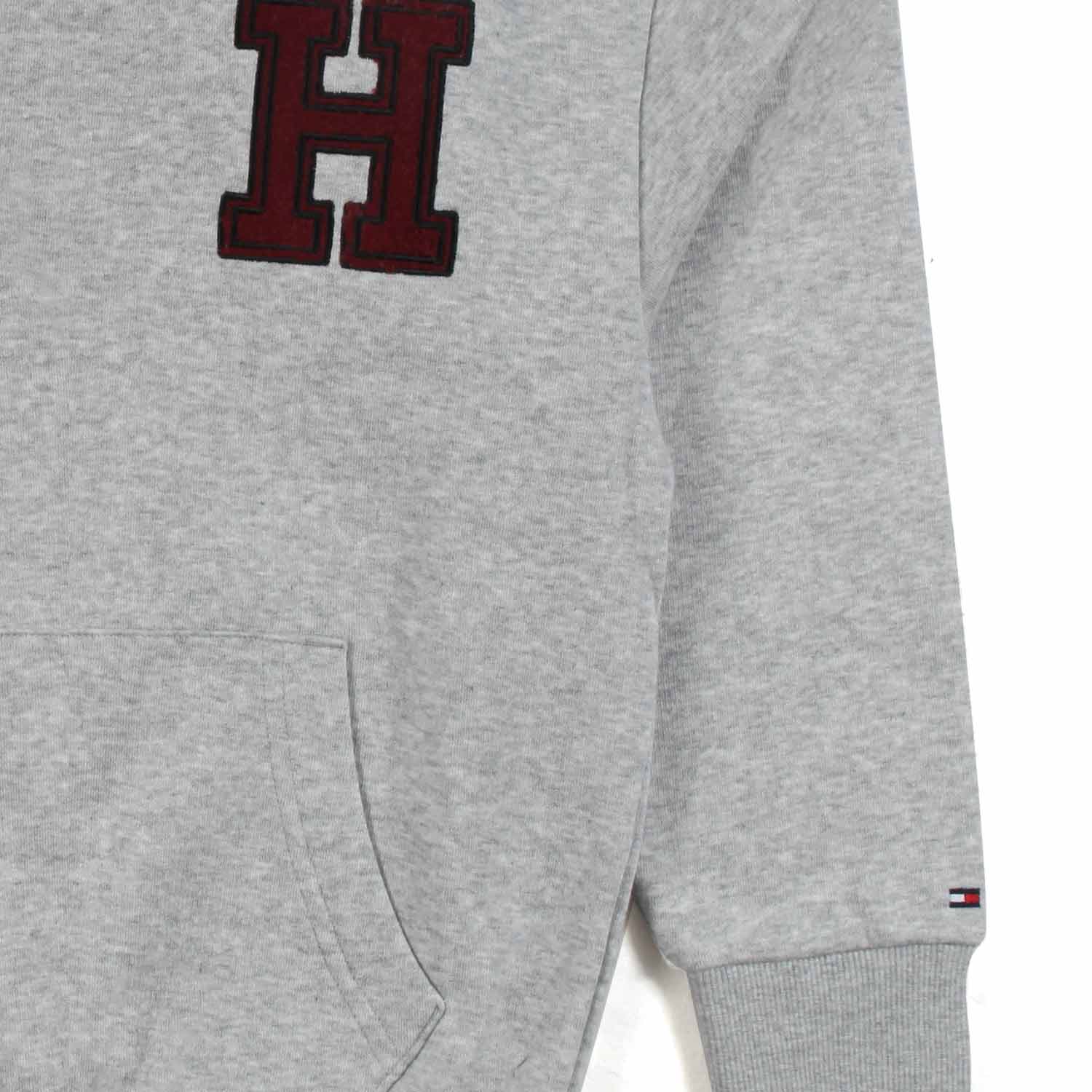 FELPA GRIGIO CHIARO MELANGE CON CAPPUCCIO - annameglio.com abbigliamento moda