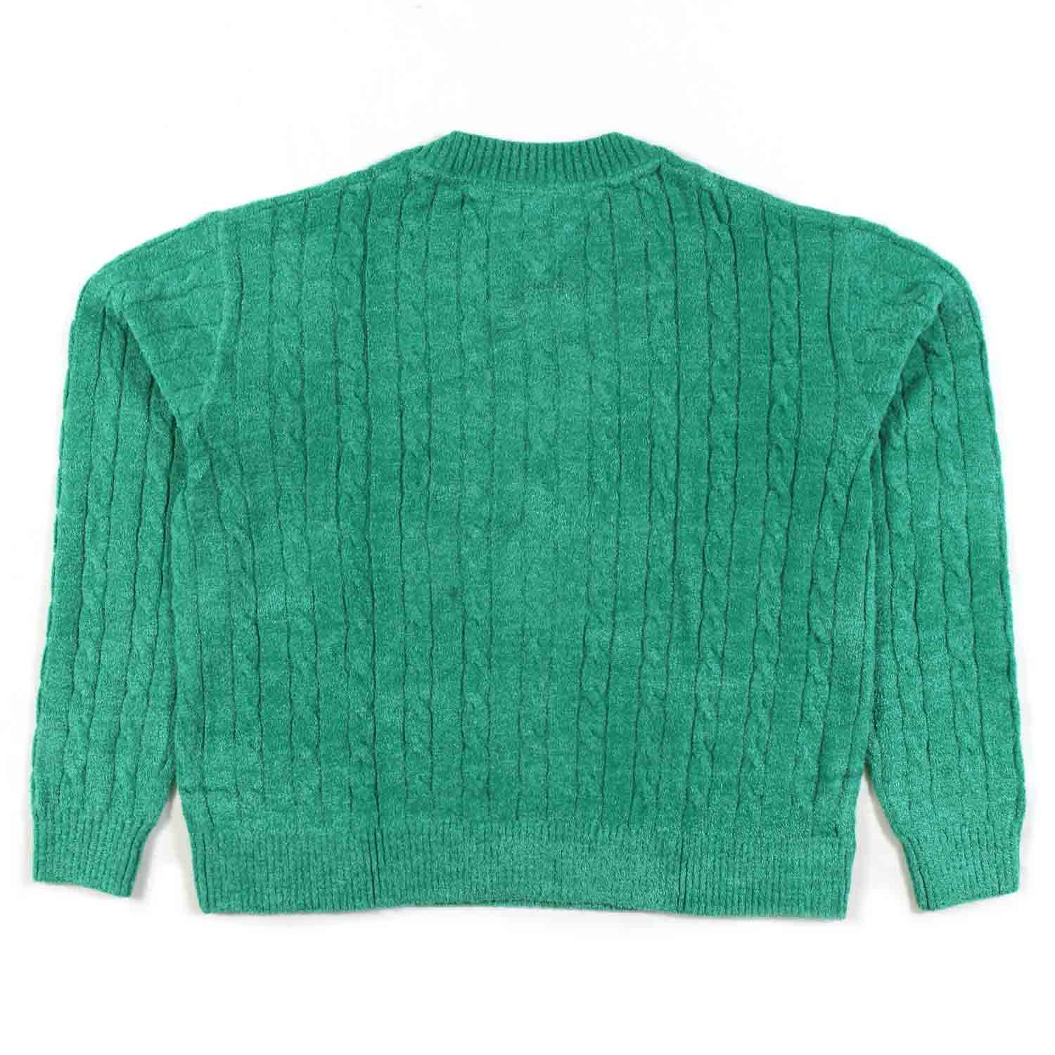 PULLOVER A TRECCE VERDE BRILLANTE BAMBINA E TEEN - annameglio.com abbigliamento moda