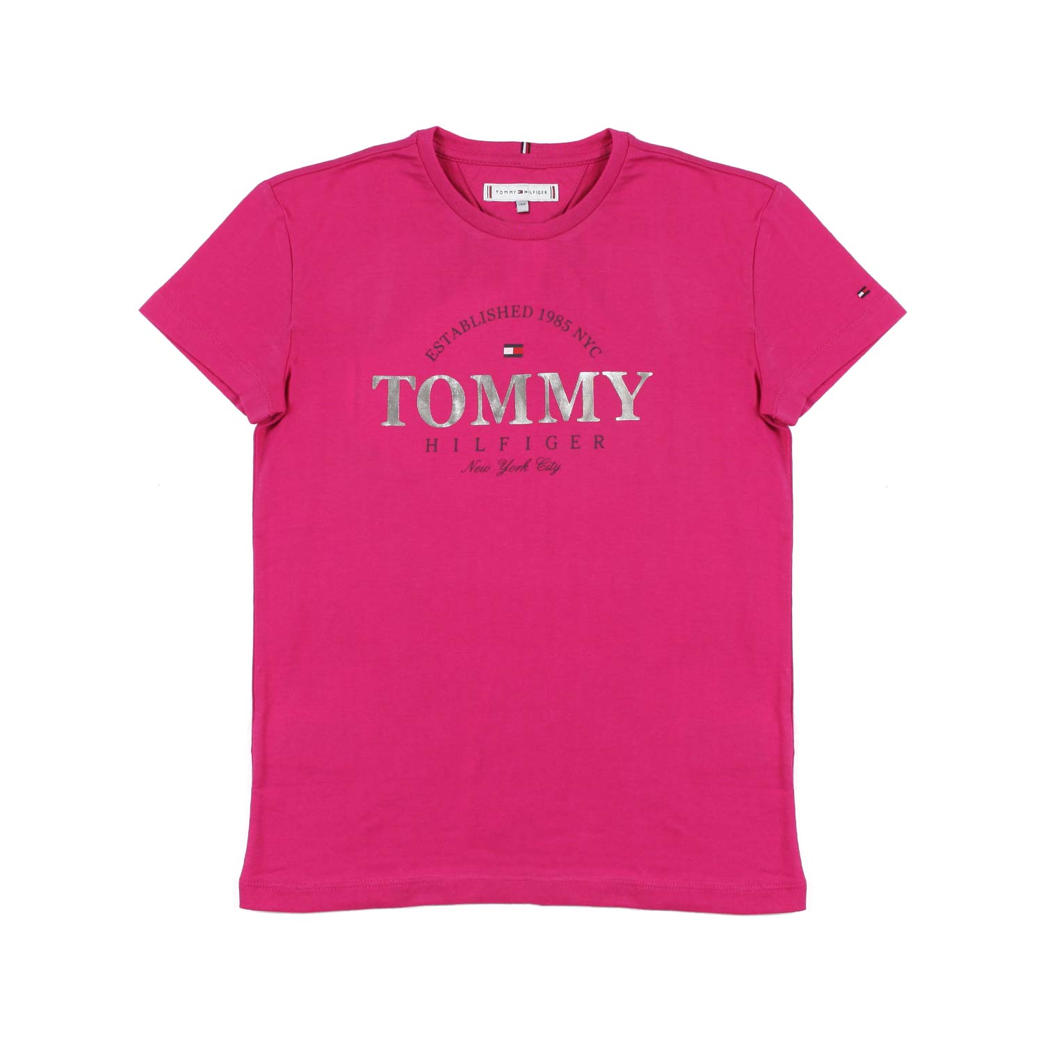 T-SHIRT FUCSIA CON LOGO SILVER BAMBINA E TEEN - annameglio.com abbigliamento moda
