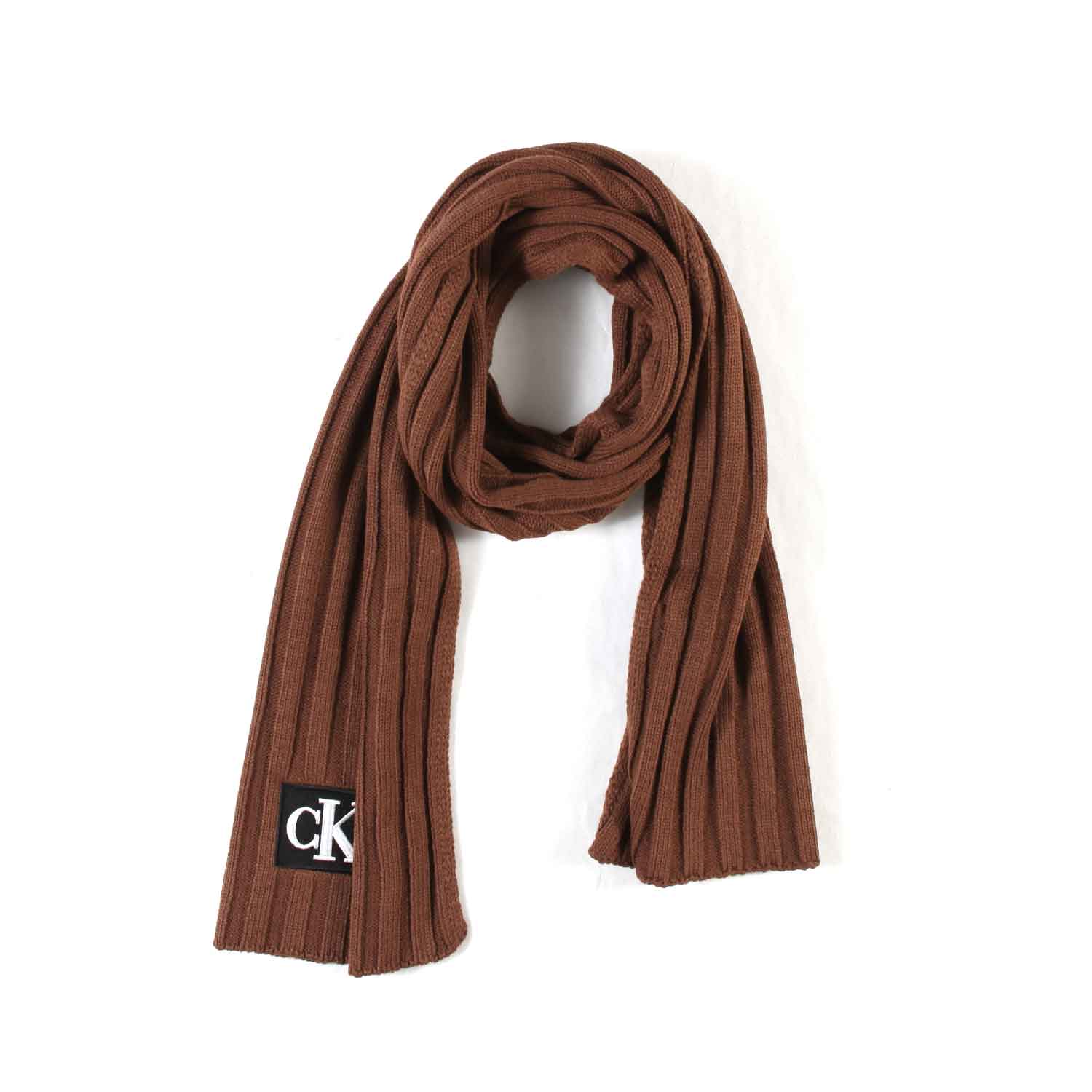 SCIARPA UNISEX MARRONE CON LOGO NERO E BIANCO - annameglio.com abbigliamento moda