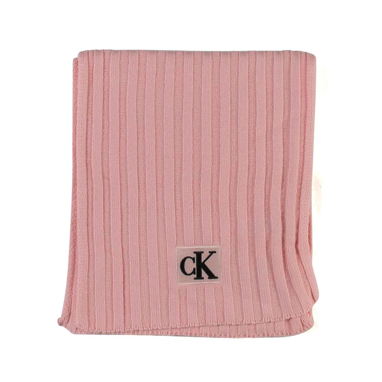 SCIARPA ROSA CON LOGO CK NERO BAMBINA E TEEN - annameglio.com abbigliamento moda