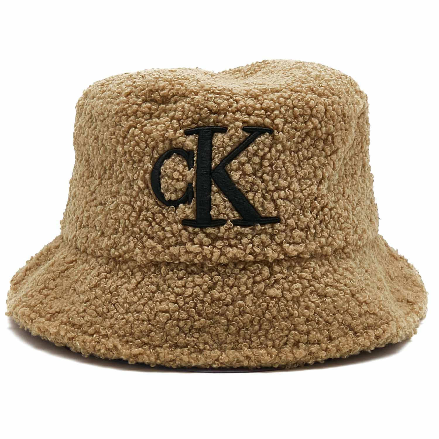 CAPPELLO BUCKET UNISEX CAMMELLO CON LOGO CK NERO - annameglio.com abbigliamento moda