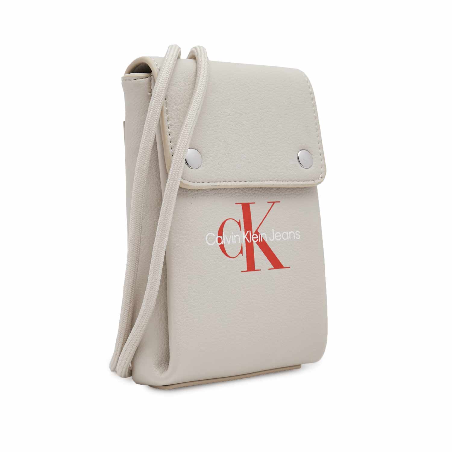 PHONE BAG UNISEX BEIGE CON LOGO ROSSO - annameglio.com abbigliamento moda