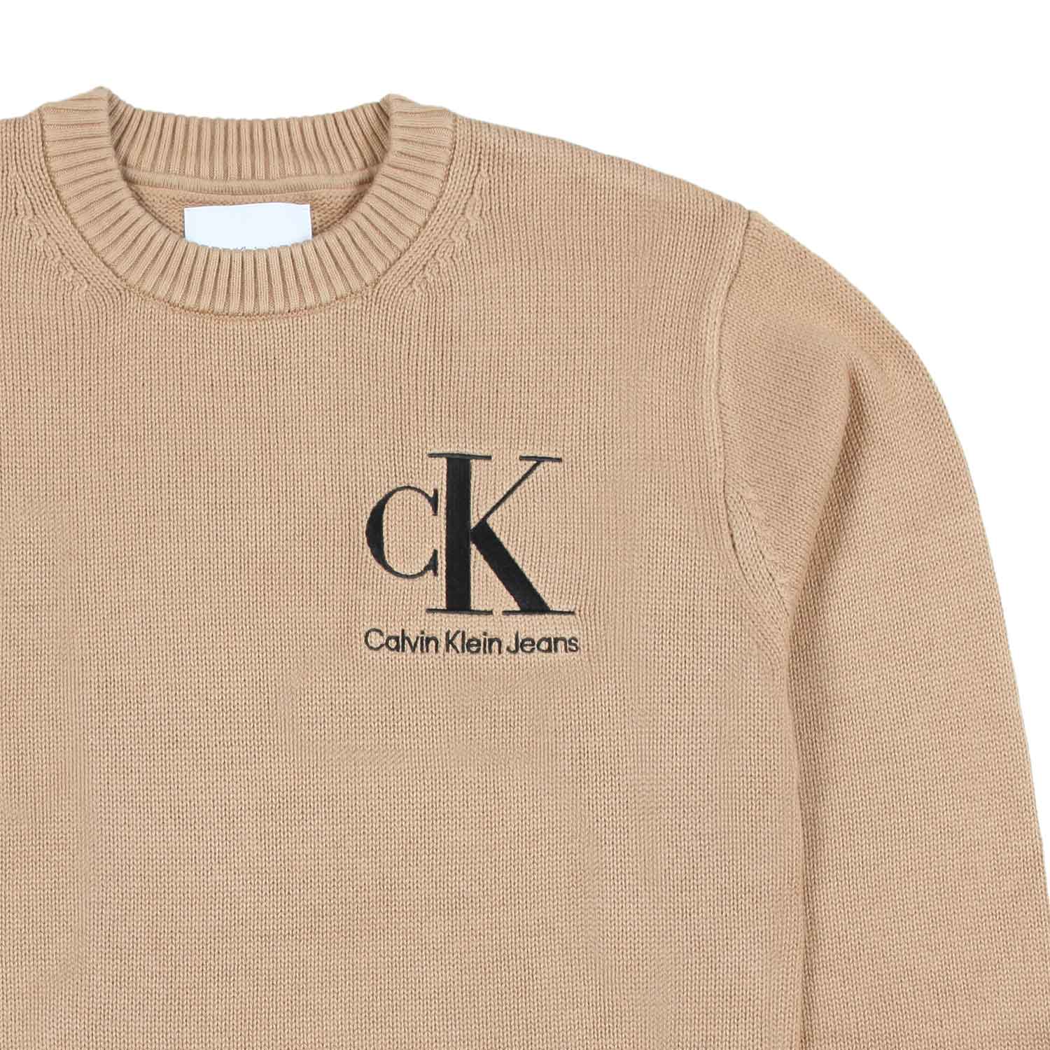 PULLOVER UNISEX CAMMELLO CON LOGO CK NERO - annameglio.com abbigliamento moda