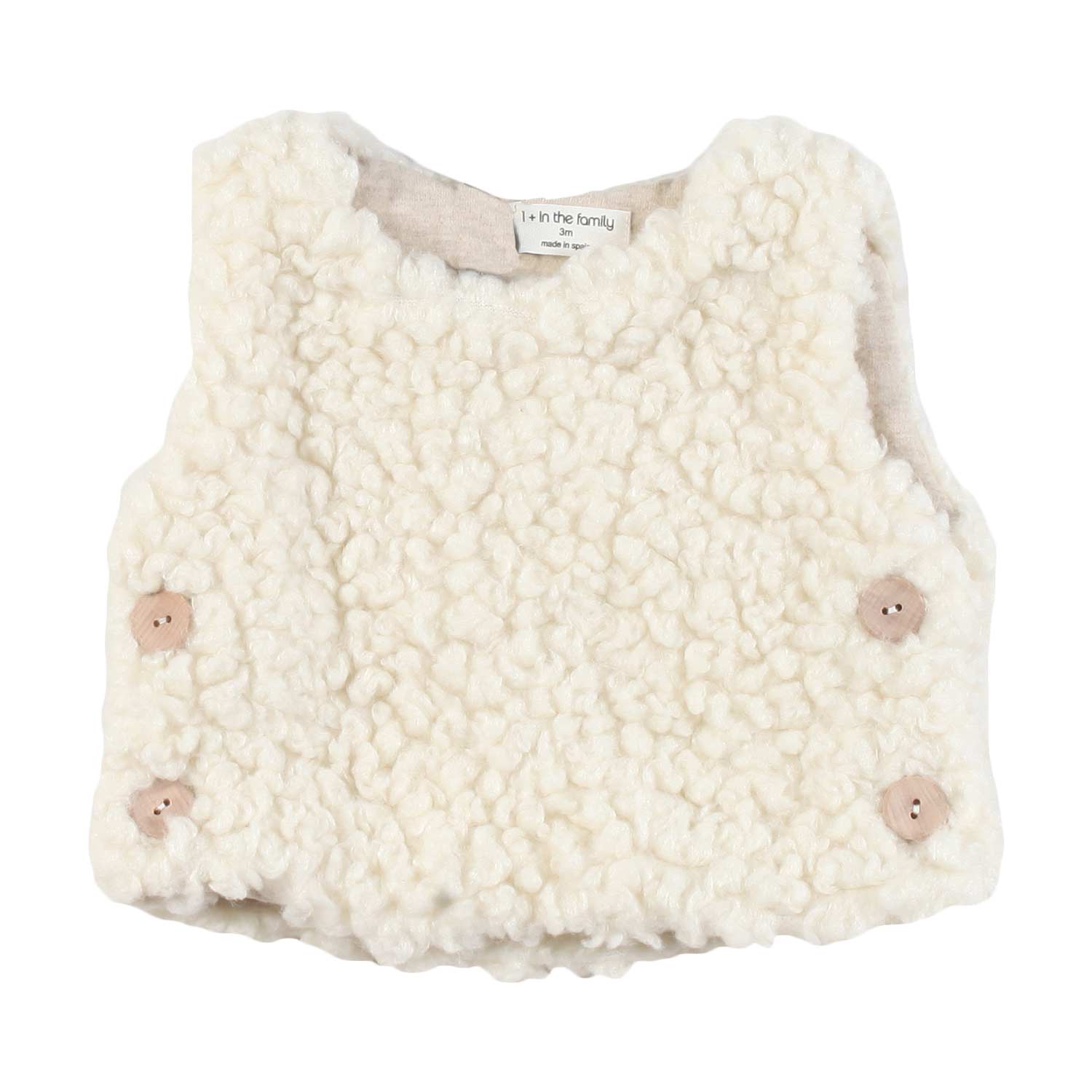 MINI GILET LOTTE ECRU IN ECOPELLICCIA - annameglio.com abbigliamento moda