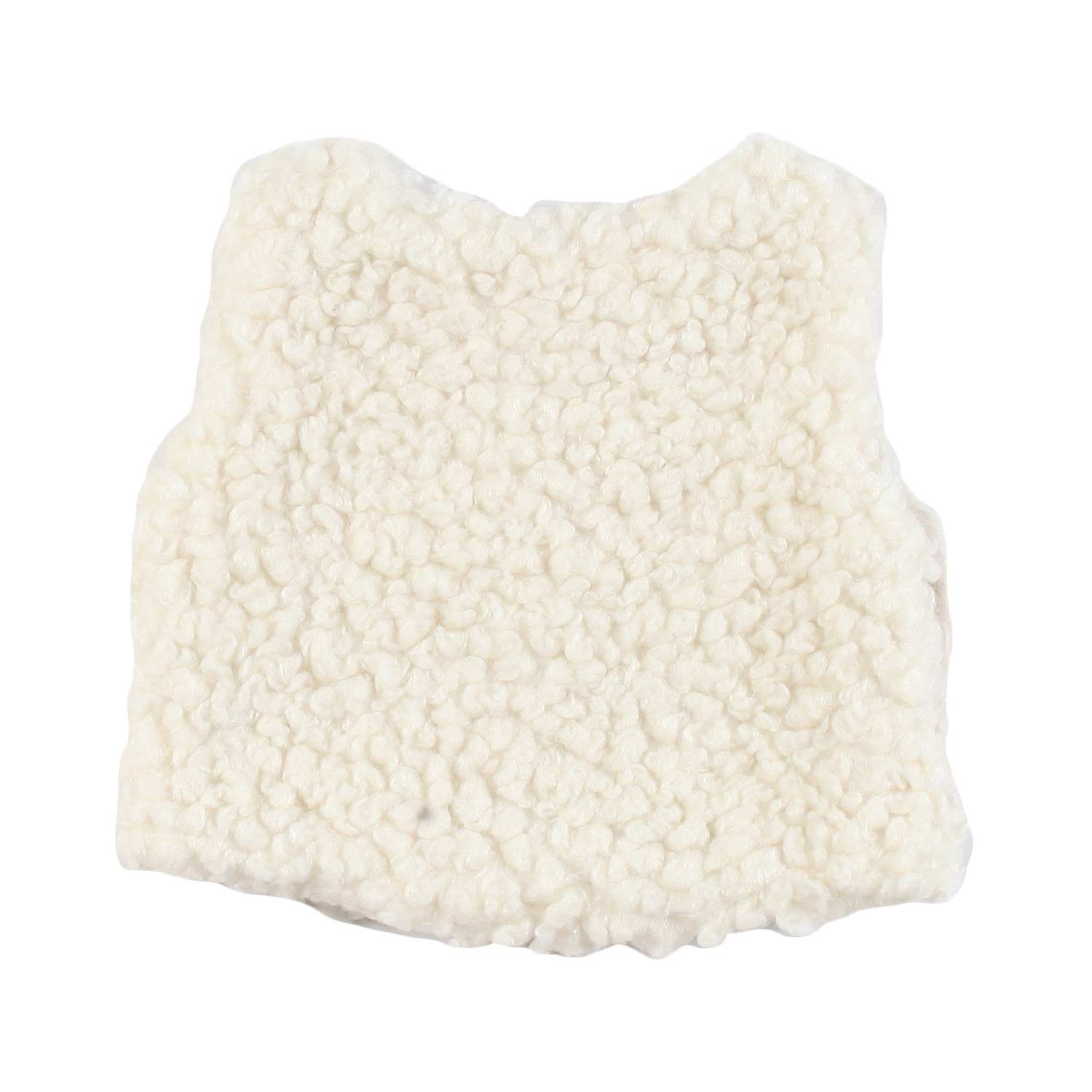 MINI GILET LOTTE ECRU IN ECOPELLICCIA - annameglio.com abbigliamento moda