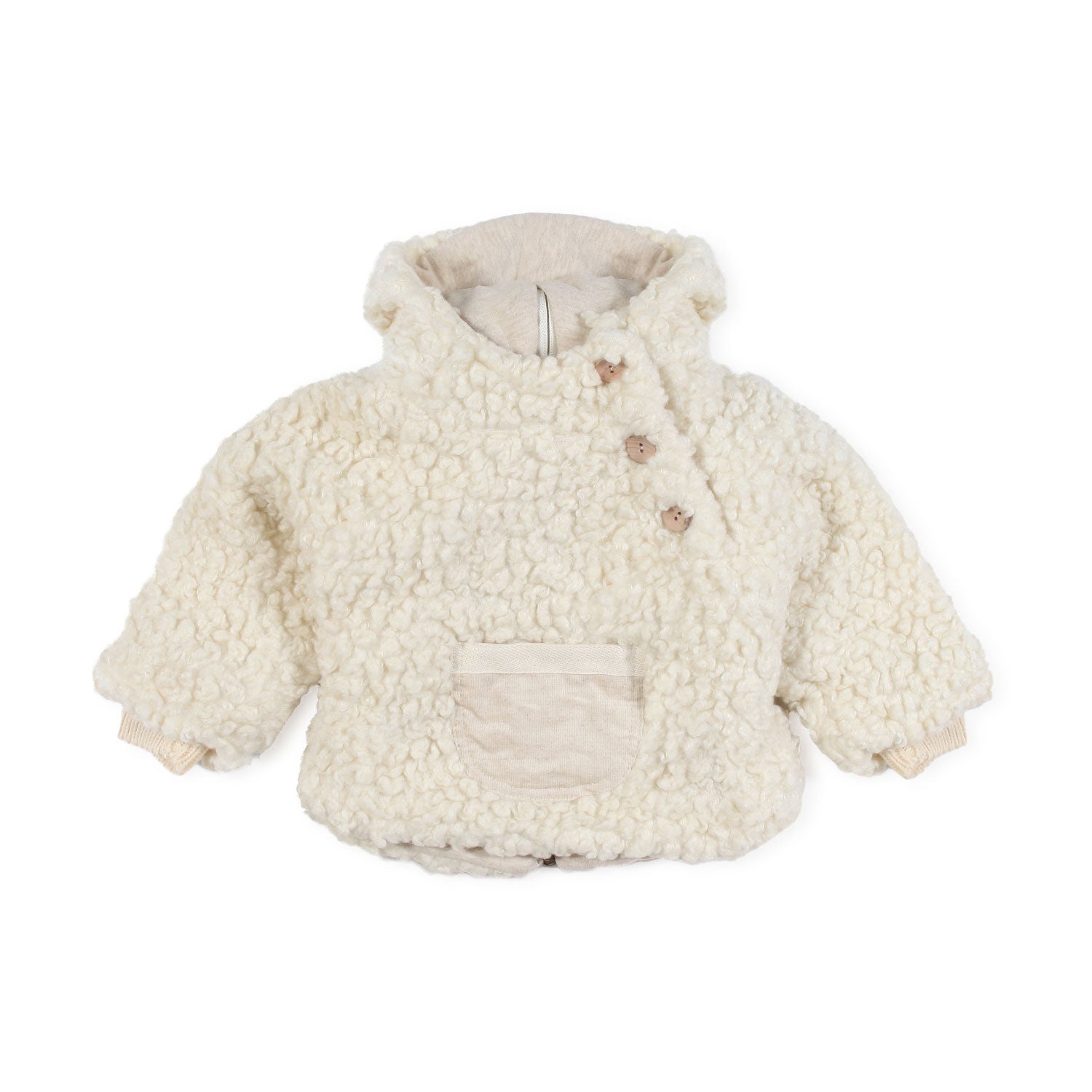 CAPPOTTINO PASCALE ECRU IN ECO SHEARLING - annameglio.com abbigliamento moda