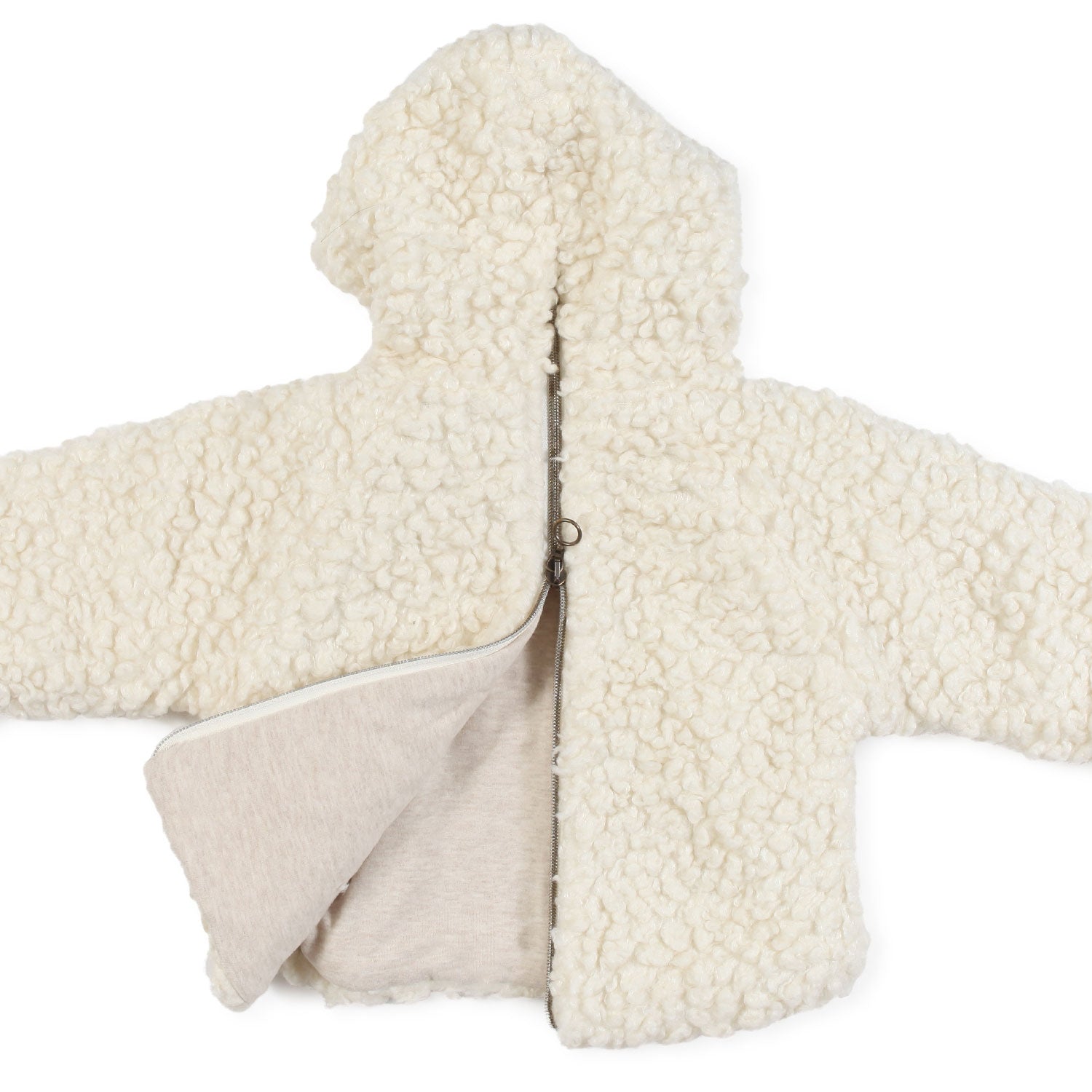 CAPPOTTINO PASCALE ECRU IN ECO SHEARLING - annameglio.com abbigliamento moda