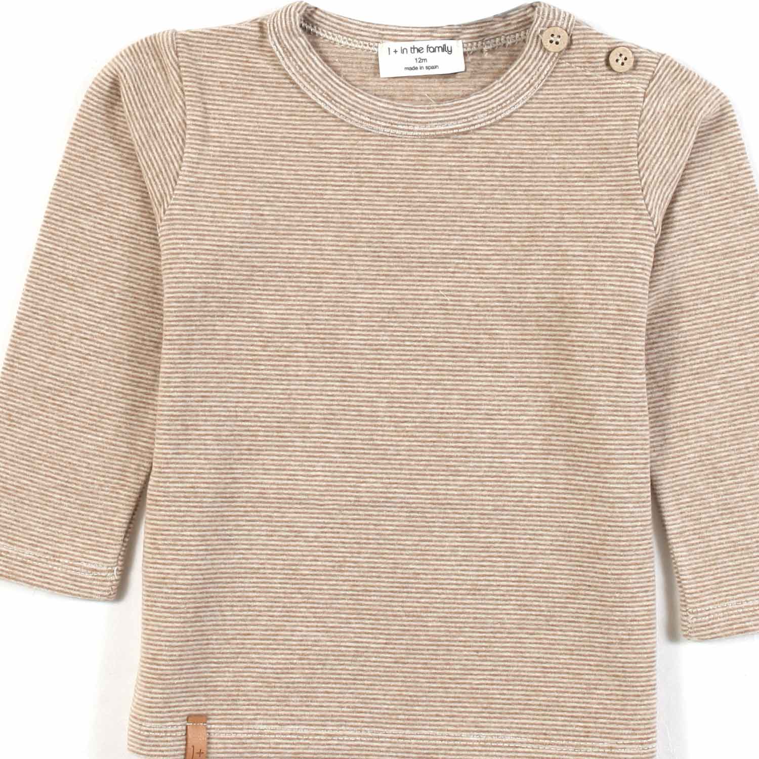T-SHIRT OT ECRU E CARAMELLO A RIGHE BABY UNISEX - annameglio.com abbigliamento moda