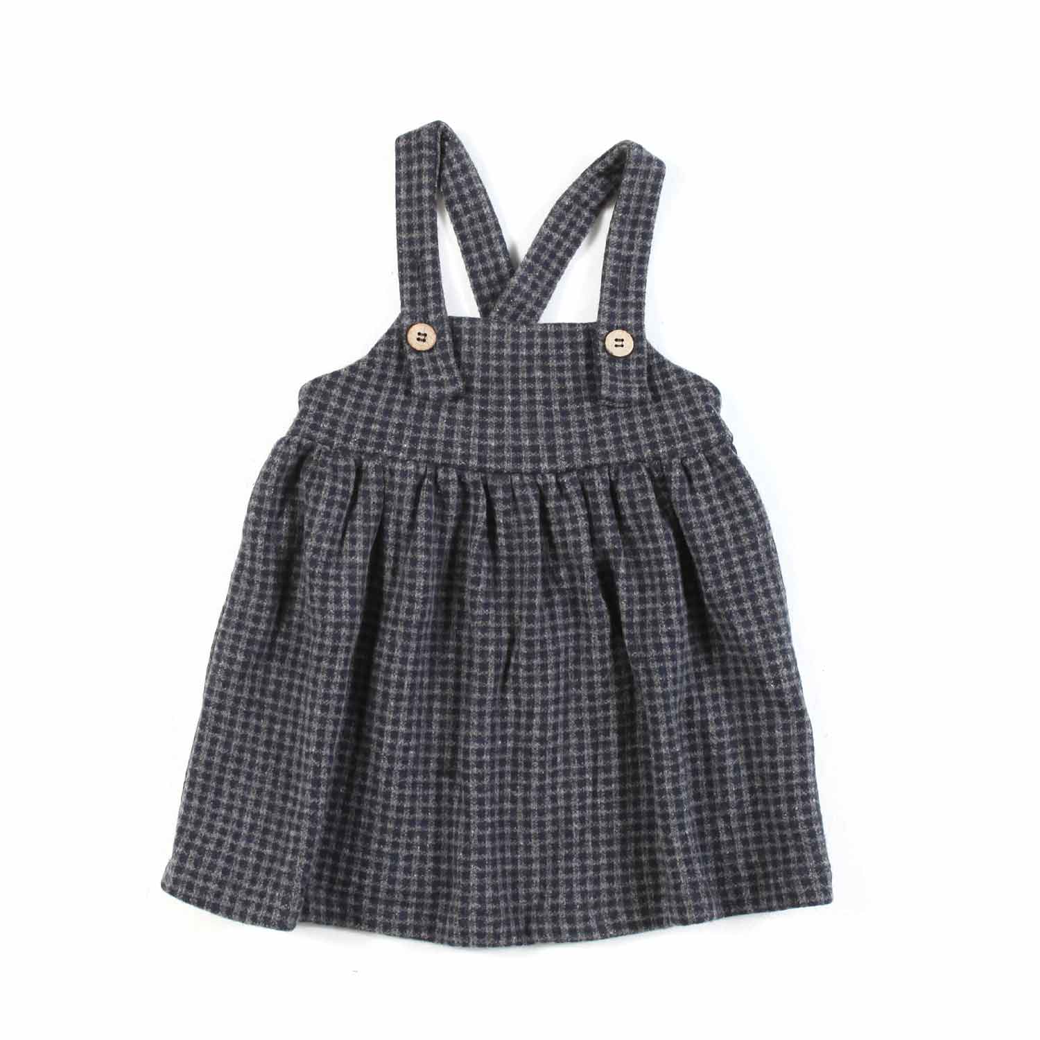 GONNA SALOPETTE NINA BLU VICHY BIMBA E NEONATA - annameglio.com abbigliamento moda
