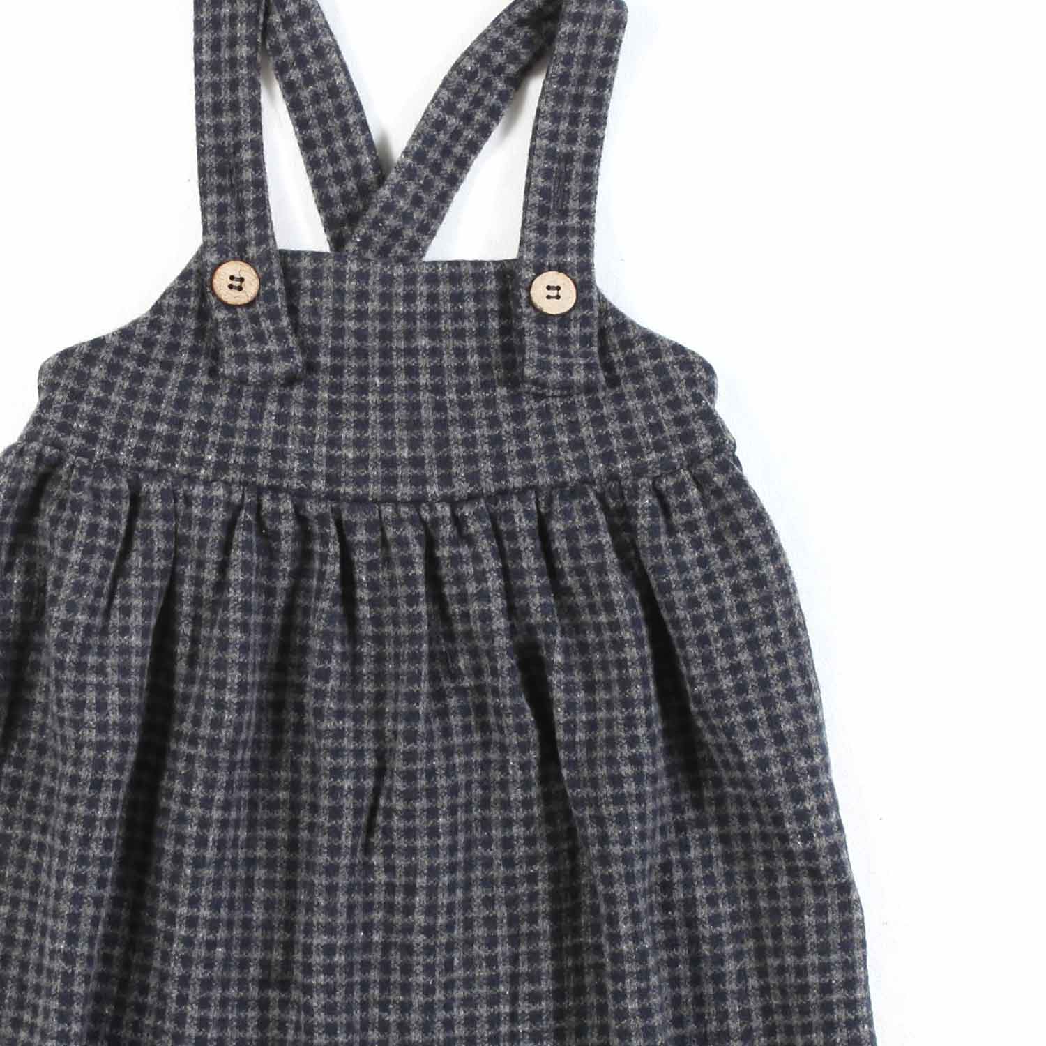 GONNA SALOPETTE NINA BLU VICHY BIMBA E NEONATA - annameglio.com abbigliamento moda