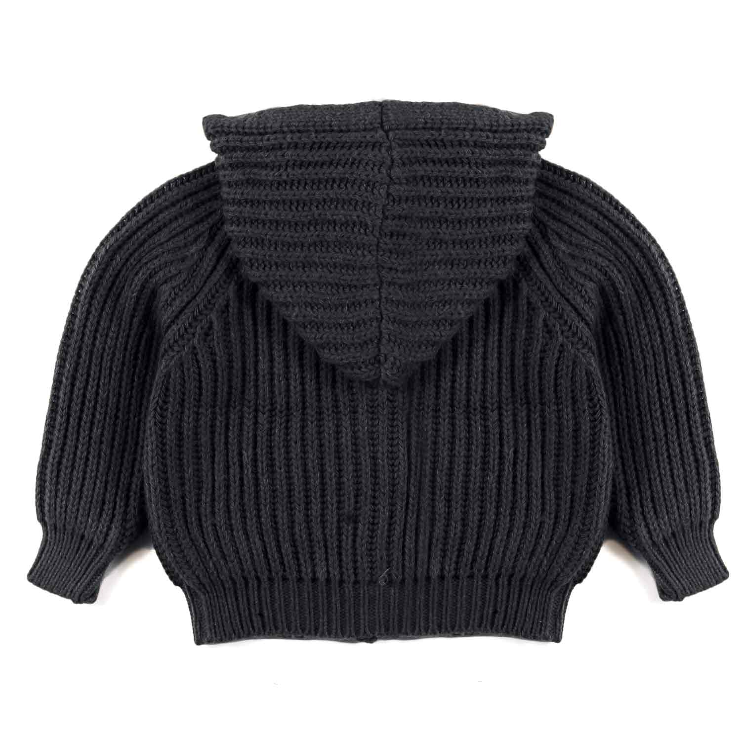 CARDIGAN UNISEX ANIOL BLU NAVY CON CAPPUCCIO - annameglio.com abbigliamento moda