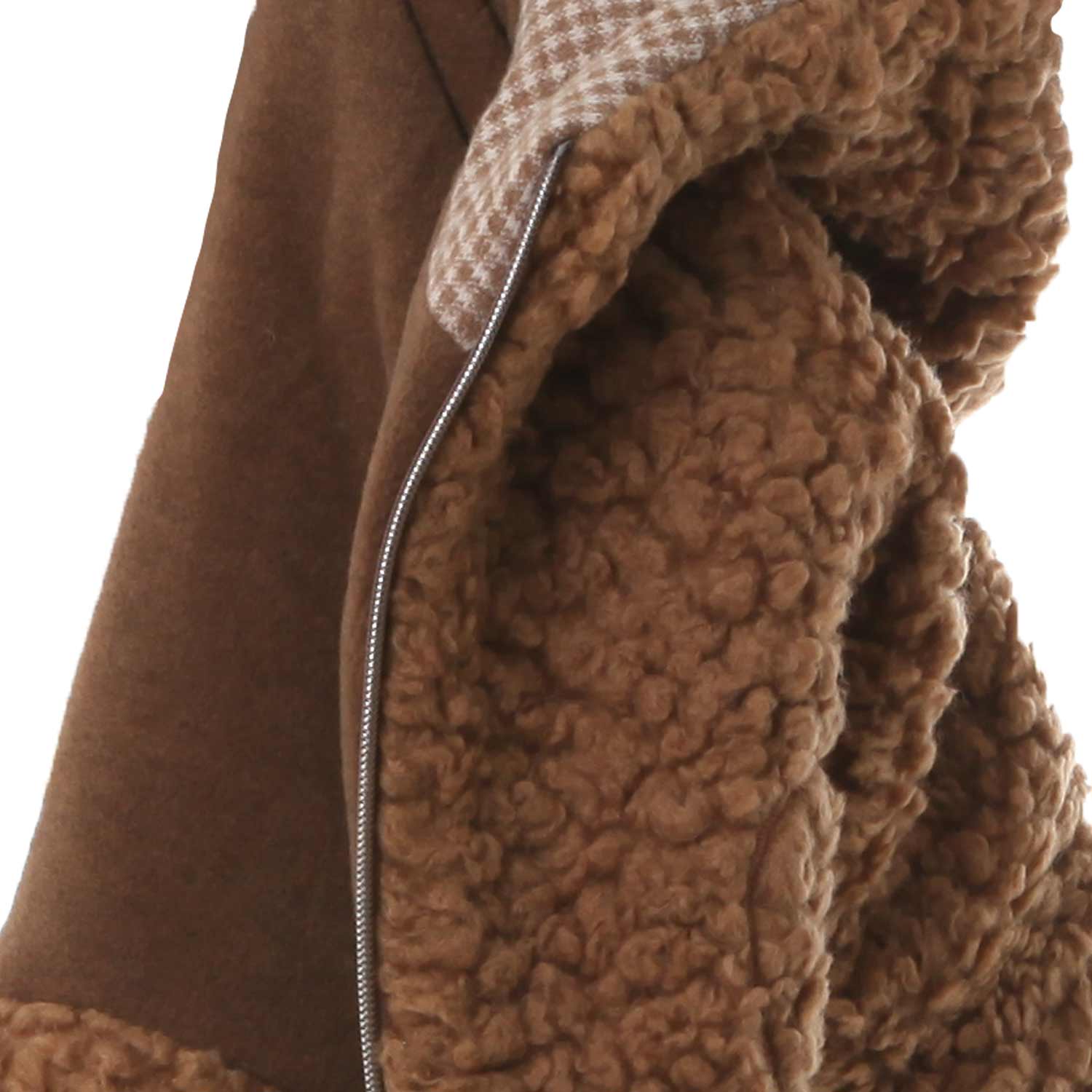 CAPPOTTINO IMANOL CARAMELLO IN ECO SHEARLING - annameglio.com abbigliamento moda